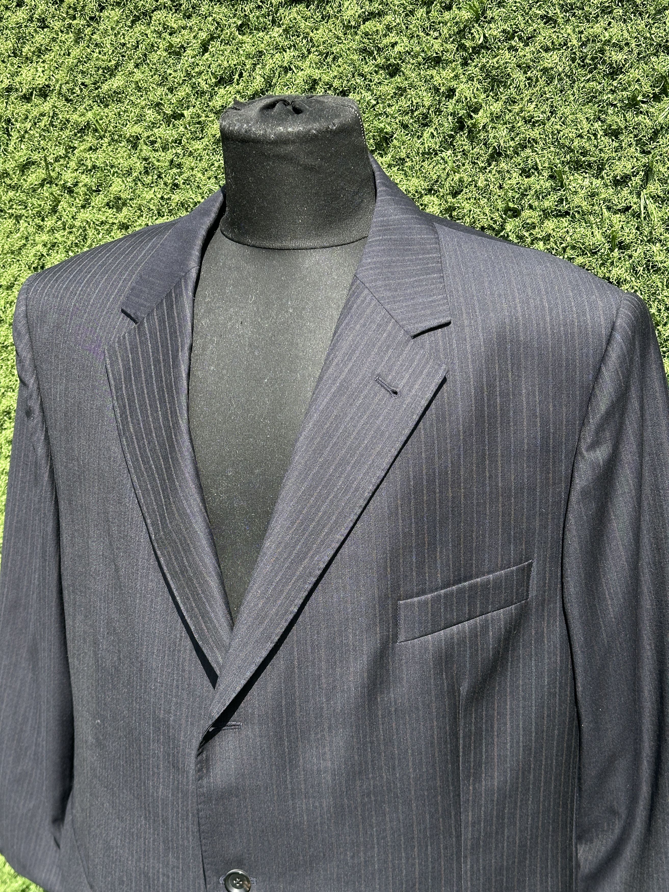 Burberry Burberry London Pinstripe 3 Button Long Fit Blazer IT 60 XXL Size 54R - 2 Thumbnail