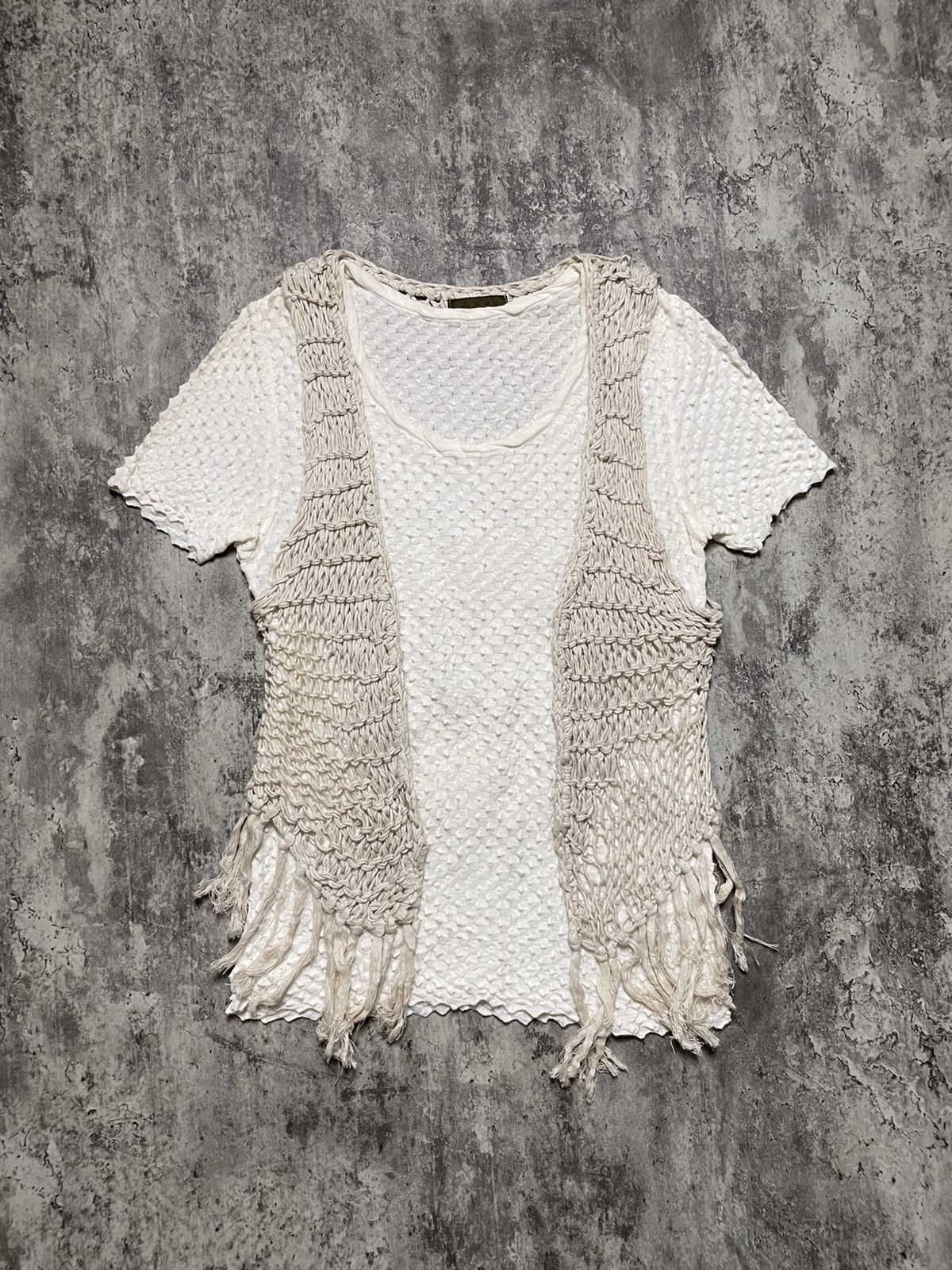 If Six Was Nine × KMRii × Le Grande Bleu (L.G.B.) 00s GOA Fish Net Knit Vest ifsixwasnine lgb kmrii style Size US S / EU 44-46 / 1 - 1 Thumbnail