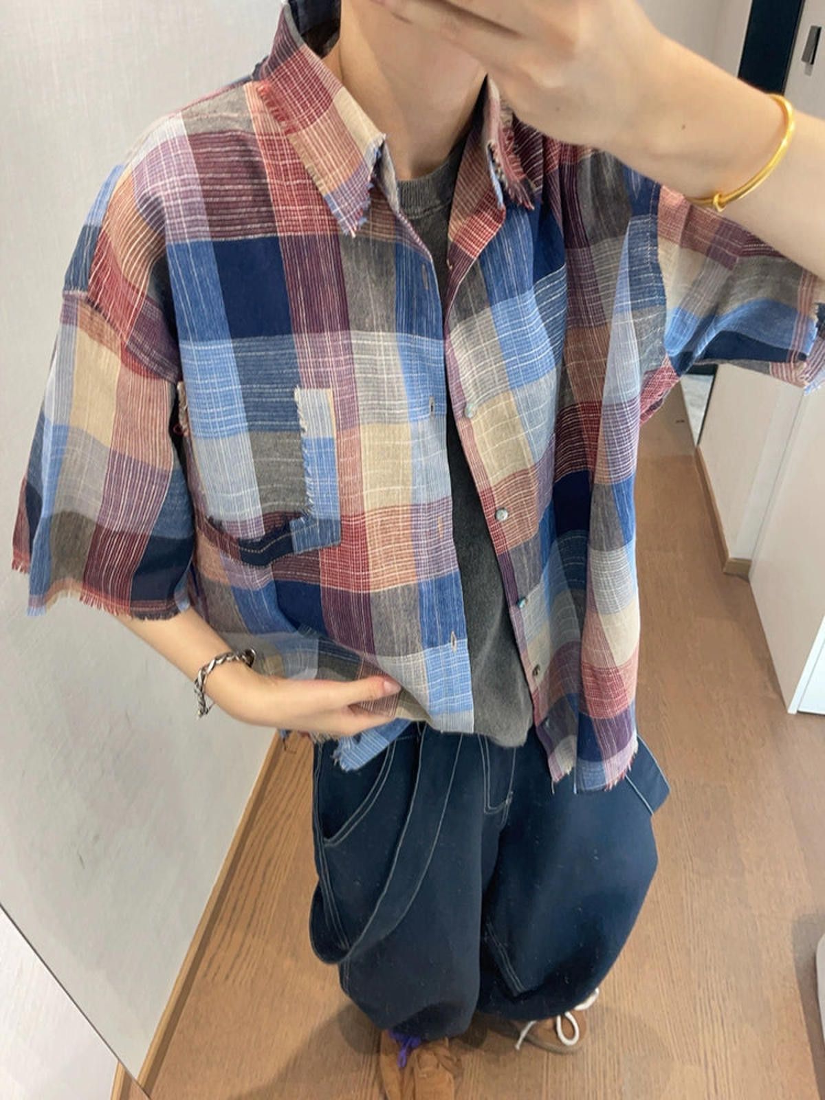 Vintage Plaid Short Sleeve Button-Up Shirt Size US M / EU 48-50 / 2 - 1 Thumbnail