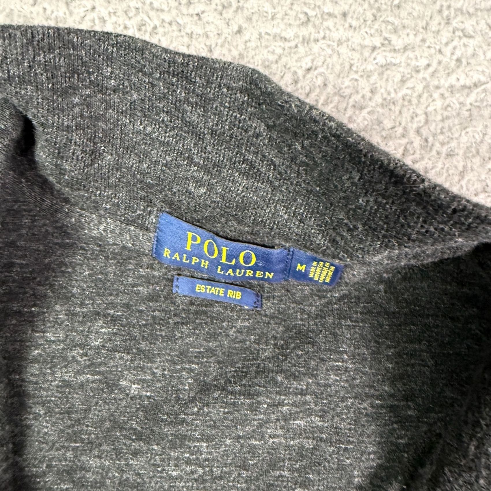 Polo Ralph Lauren VINTAGE Polo Ralph Lauren Sweater Mens M Gray Zip Pullover Estate Rib Flesh Pony Size US M / EU 48-50 / 2 - 3 Thumbnail