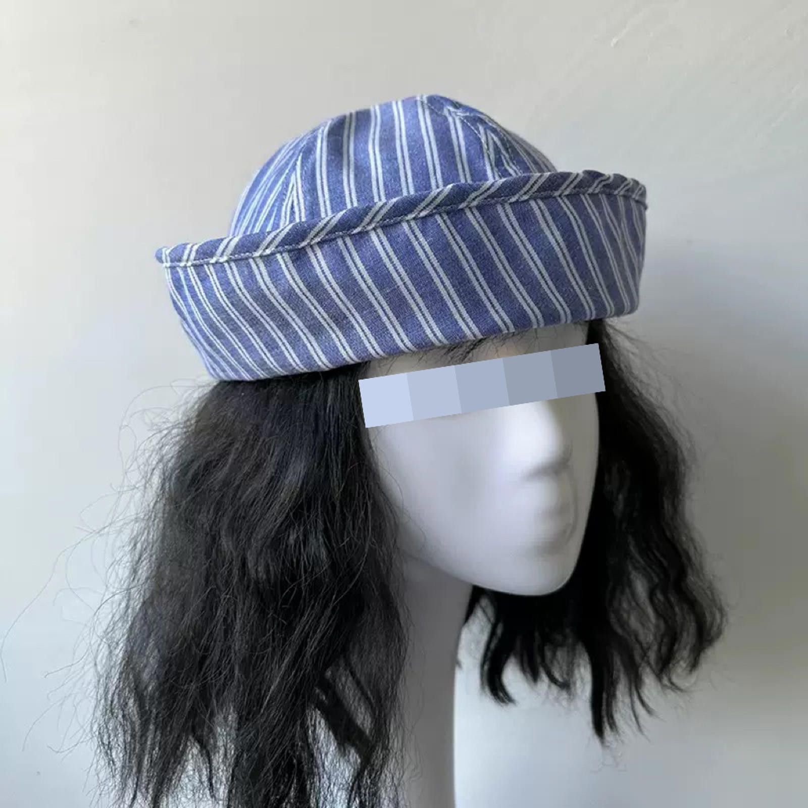 Japanese Brand Retro Blue White Beret Sailor Cap Y2K French Girl Aesthetic Size ONE SIZE - 1 Thumbnail