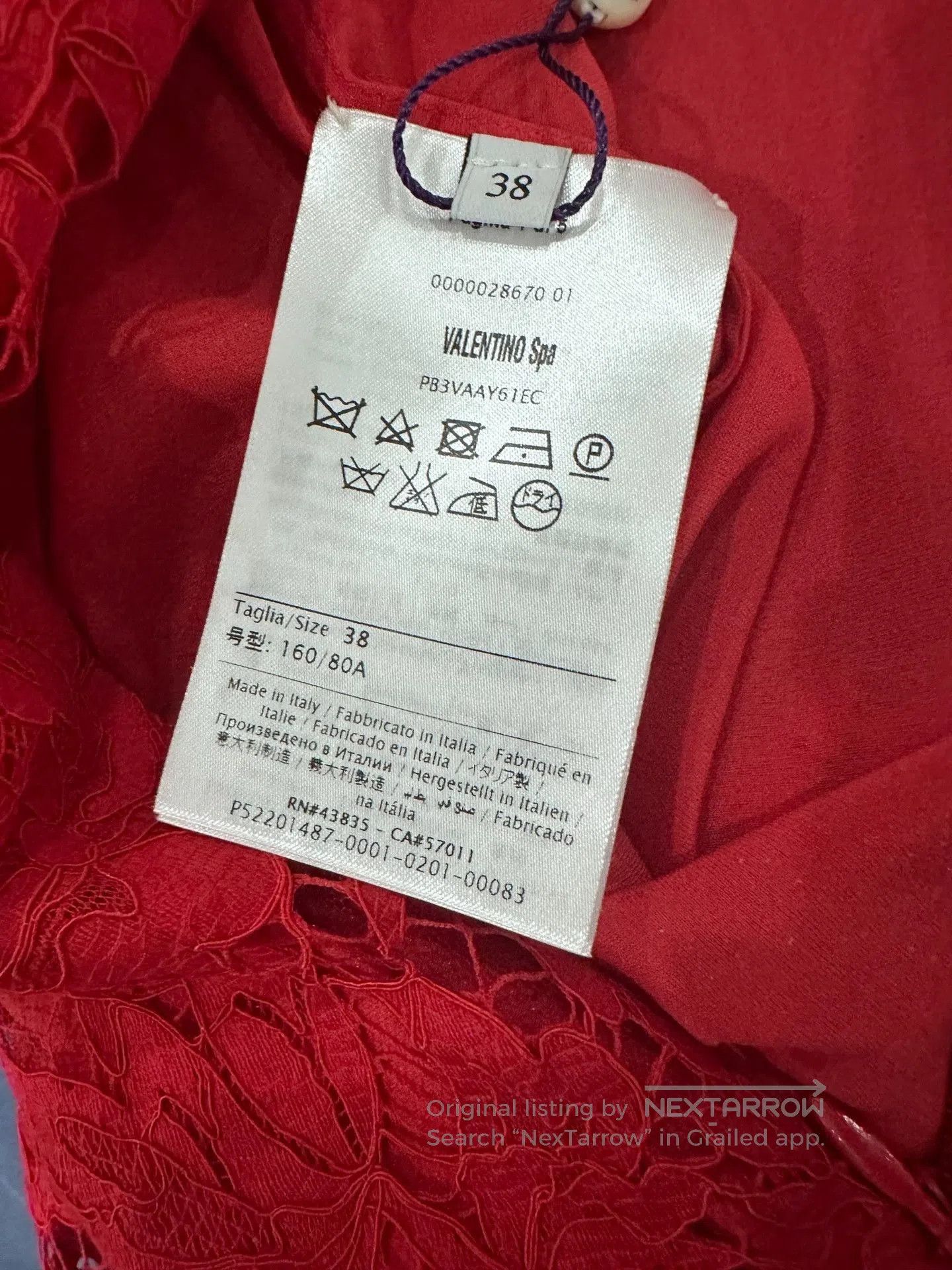 Valentino Valentino Red Lace Cocktail Dress New. Size US 38 / EU 54 - 4 Thumbnail