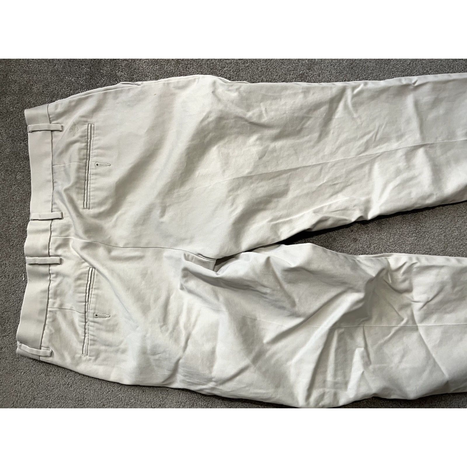 Dockers DOCKERS Mens 34x29 Chino Dress Pants Classic Fit Beige Ivory 90s Vintage Army Apple Pattern Solid Pleated Front Zip Pants Mens Size US 34 / EU 50 - 4 Thumbnail