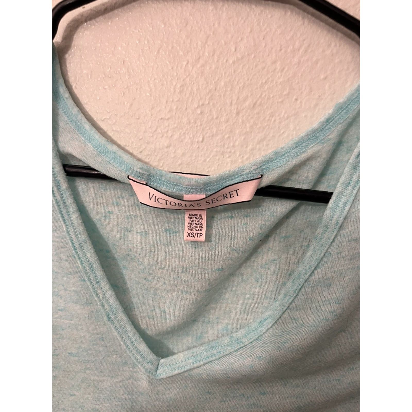 Victoria's Secret VINTAGE Victoria's Secret Angel Light Blue Tee Shirts XS Short Sleeve V-Neck 100% Cotton Slim Fit Womens Size XS / US 0-2 / IT 36-38 - 3 Thumbnail