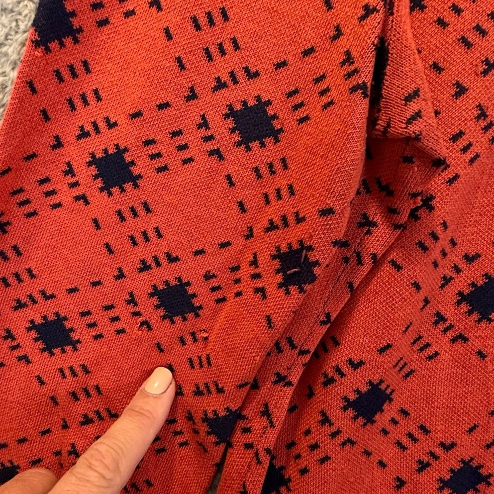 Pendleton Pendleton Silk Button Down Cardigan L Coral Red Orange Blue Size L / US 10 / IT 46 - 7 Thumbnail