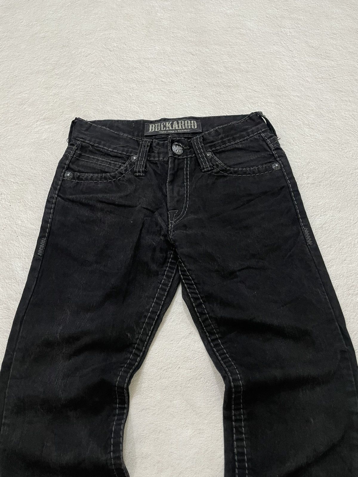 Number (N)ine 2000s Buckaroo Wash Black Denim Grunge Vkei Y2K Tornado LGB Size US 29 - 2 Thumbnail