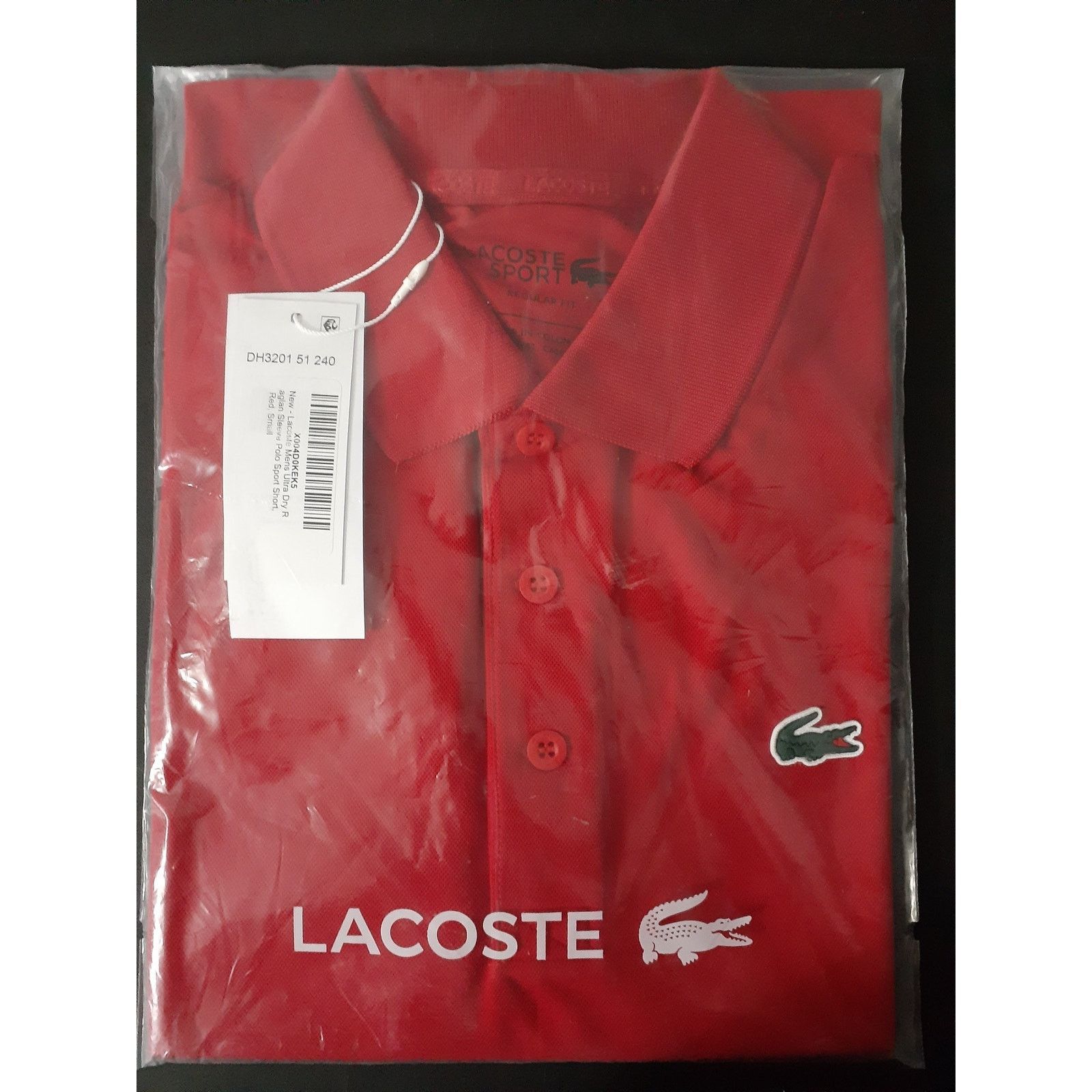 Lacoste Lacoste Mens Ultra Dry Raglan Sleeve Polo Sport Short Red, S Size US S / EU 44-46 / 1 - 2 Thumbnail