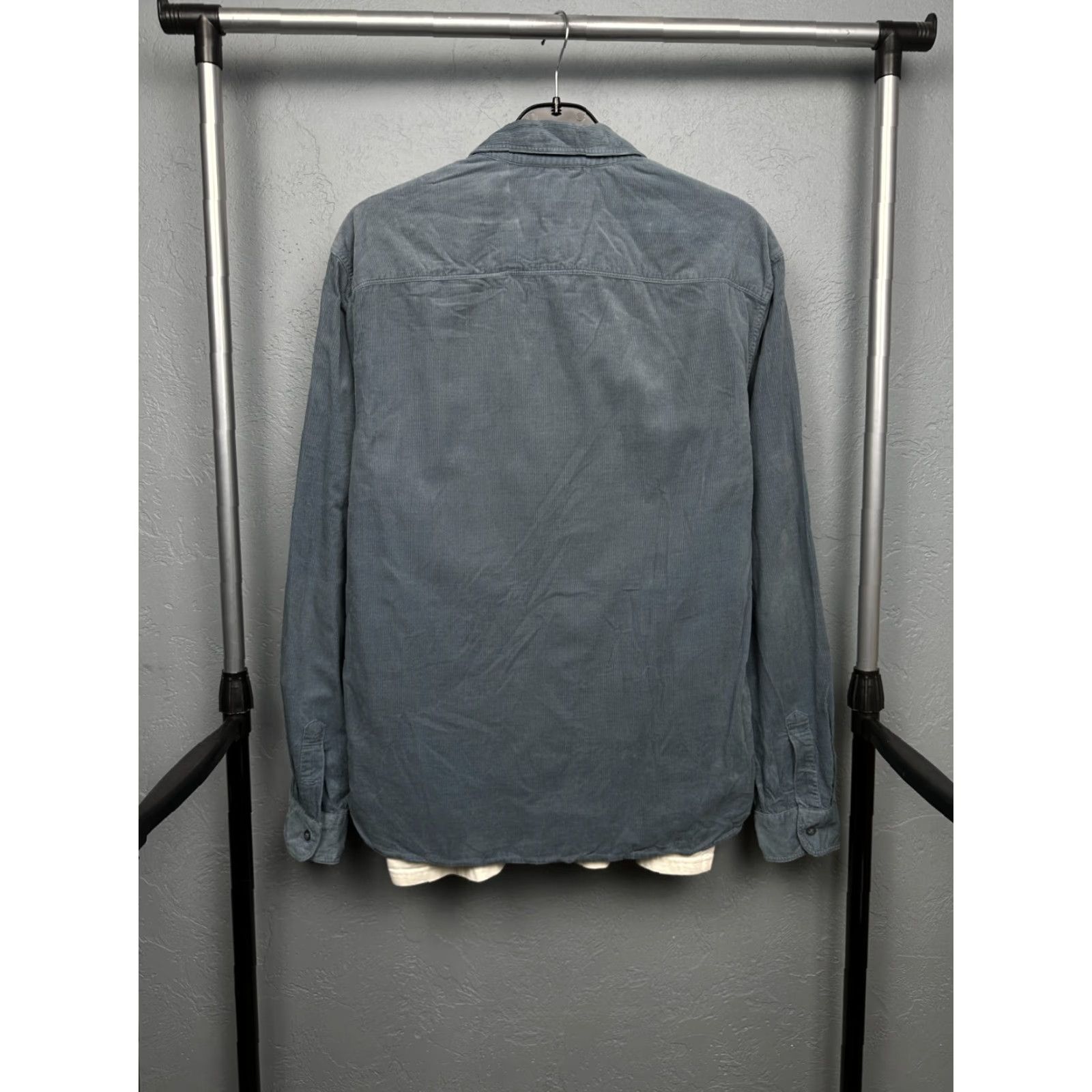 Allsaints Allsaints Mens Birchwood Corduroy Flannel Shirt M Blue Button-Up Shirt Mens Size US M / EU 48-50 / 2 - 6 Thumbnail