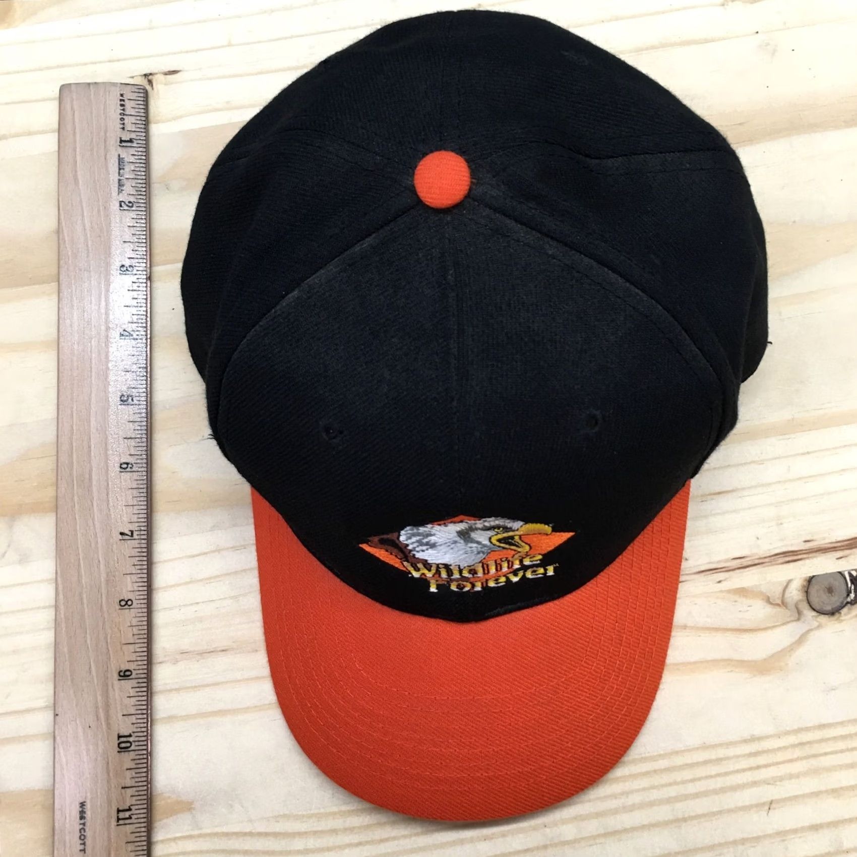 Vintage Wildlife Forever Baseball Cap Hat Mens Black OS Adjustable OTTO Size ONE SIZE - 3 Thumbnail