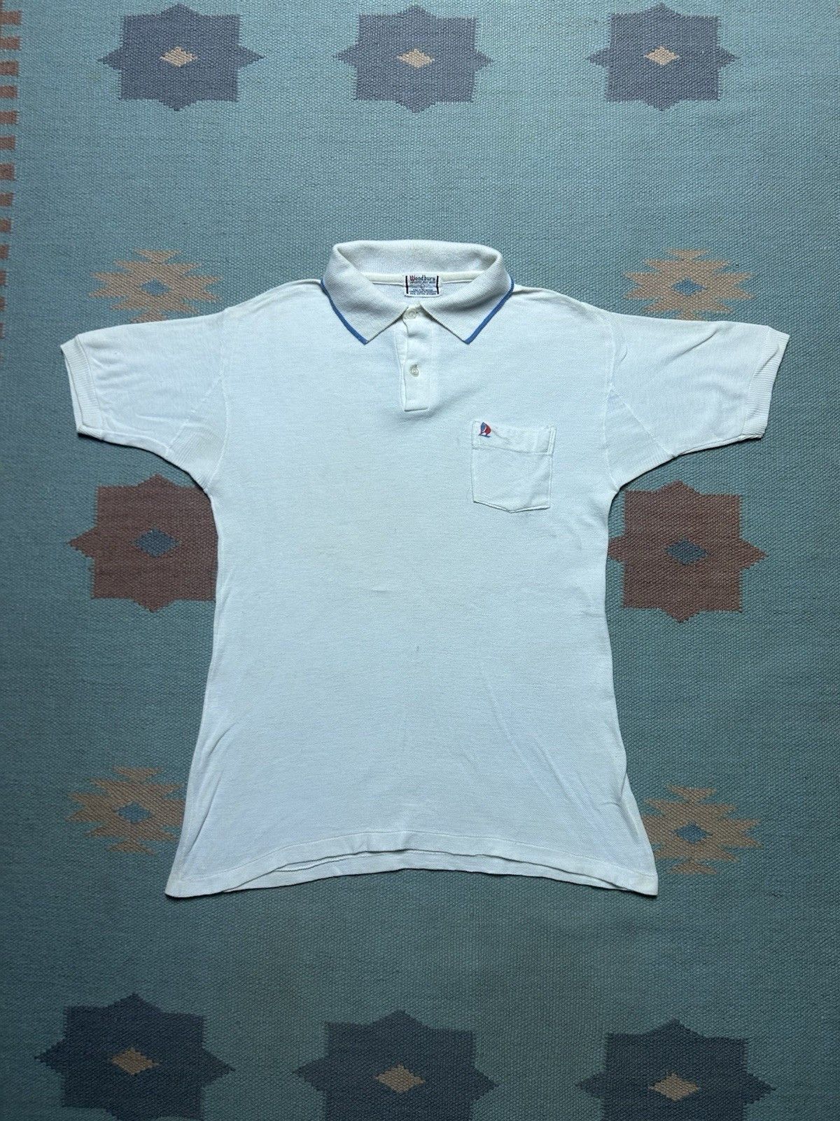 Vintage Vtg 60s 70s polo shirt cotton knit white golf yacht large Size US L / EU 52-54 / 3 - 1 Thumbnail