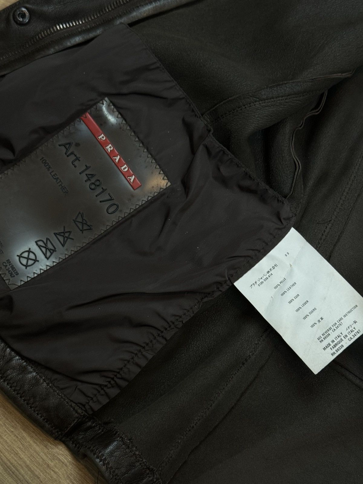 Prada Archive leather jacket Prada original luxury streetwear item Size S / US 4 / IT 40 - 5 Thumbnail