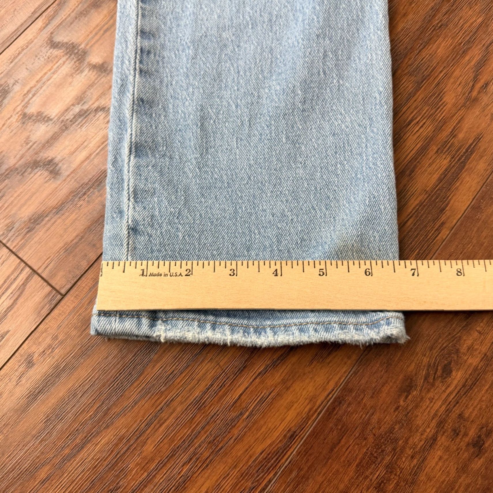 Levi's Levi's Jeans Women 27 Straight Slim Stretch Denim Blue 26x31 High Rise Regular Inseam 31 Logo 70s Style Size 27" / US 4 / IT 40 - 7 Thumbnail