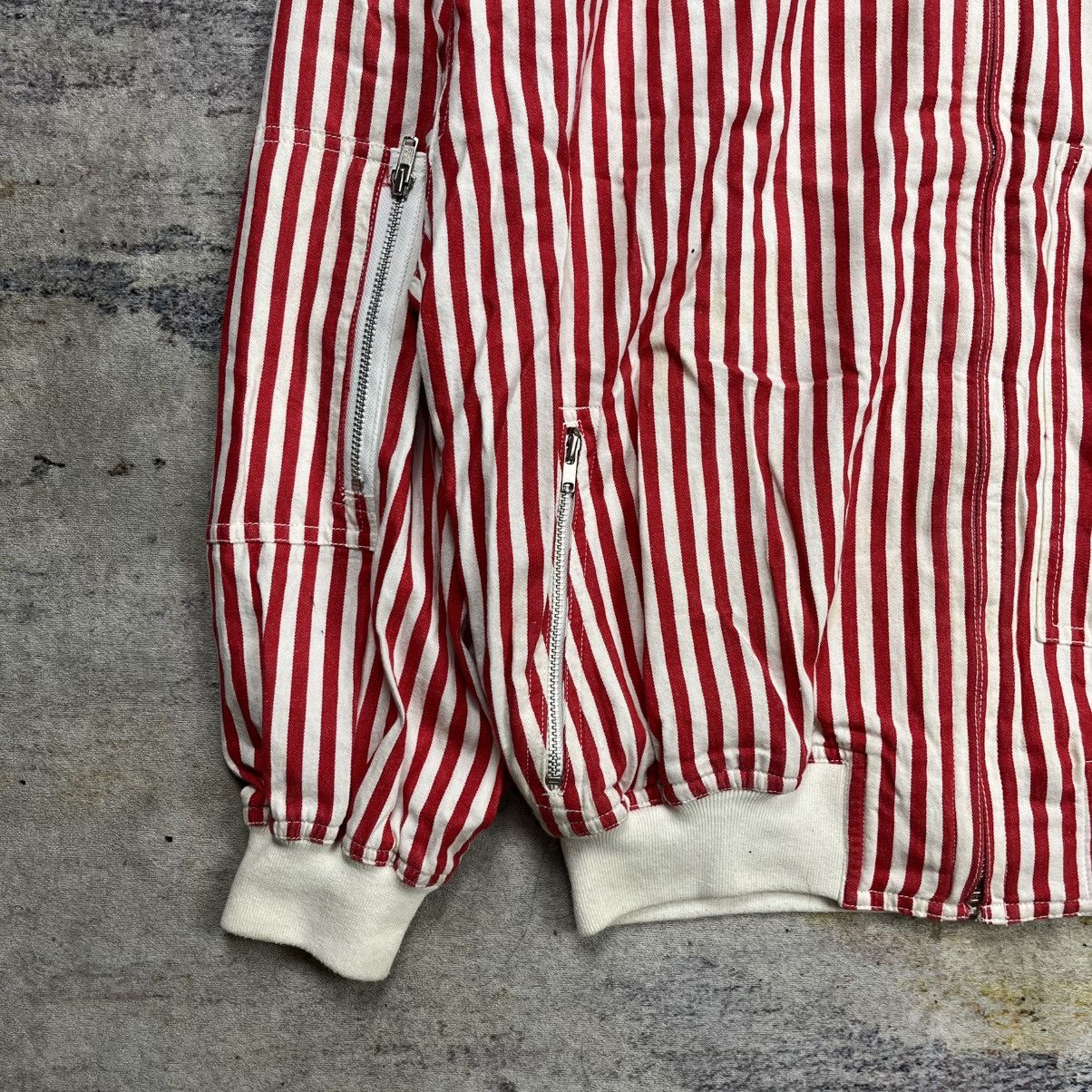 Issey Miyake Vintage 90s Issey miyake stripe red bomber jacket Size US M / EU 48-50 / 2 - 5 Thumbnail