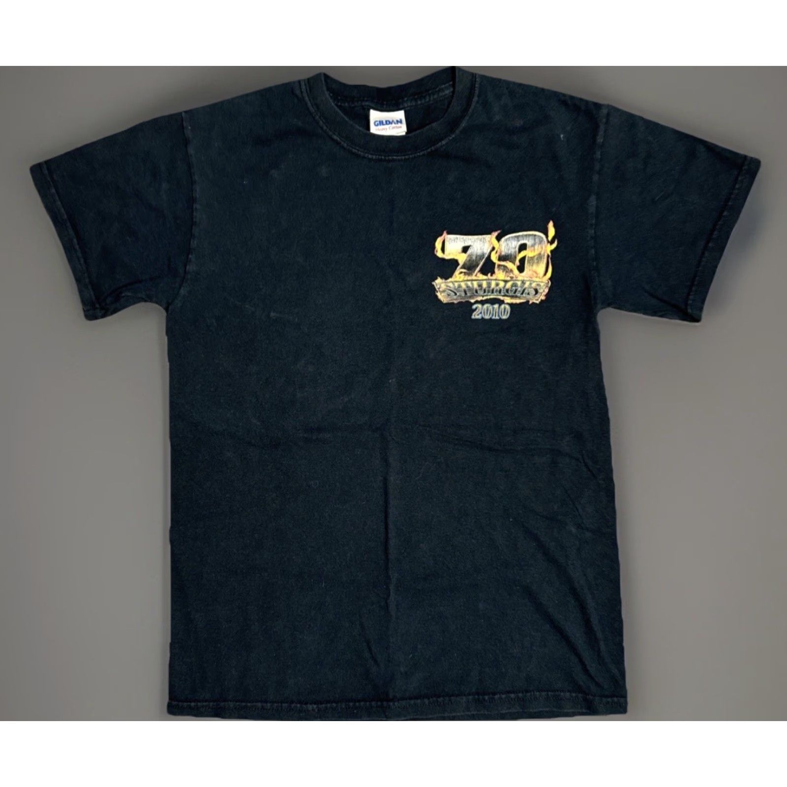Vintage Sturgis Motorcycle Rally 2010 Biker Skeleton Flames Vintage T-Shirt Grunge Goth Men S Black Shirt Mens Size US S / EU 44-46 / 1 - 2 Thumbnail