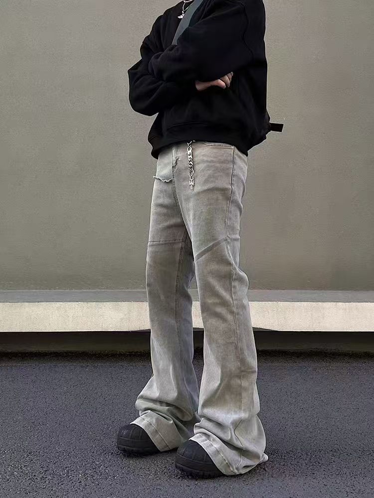 Jean High Street Gray Straight Micro Flared Jeans Size US 34 / EU 50 - 4 Thumbnail