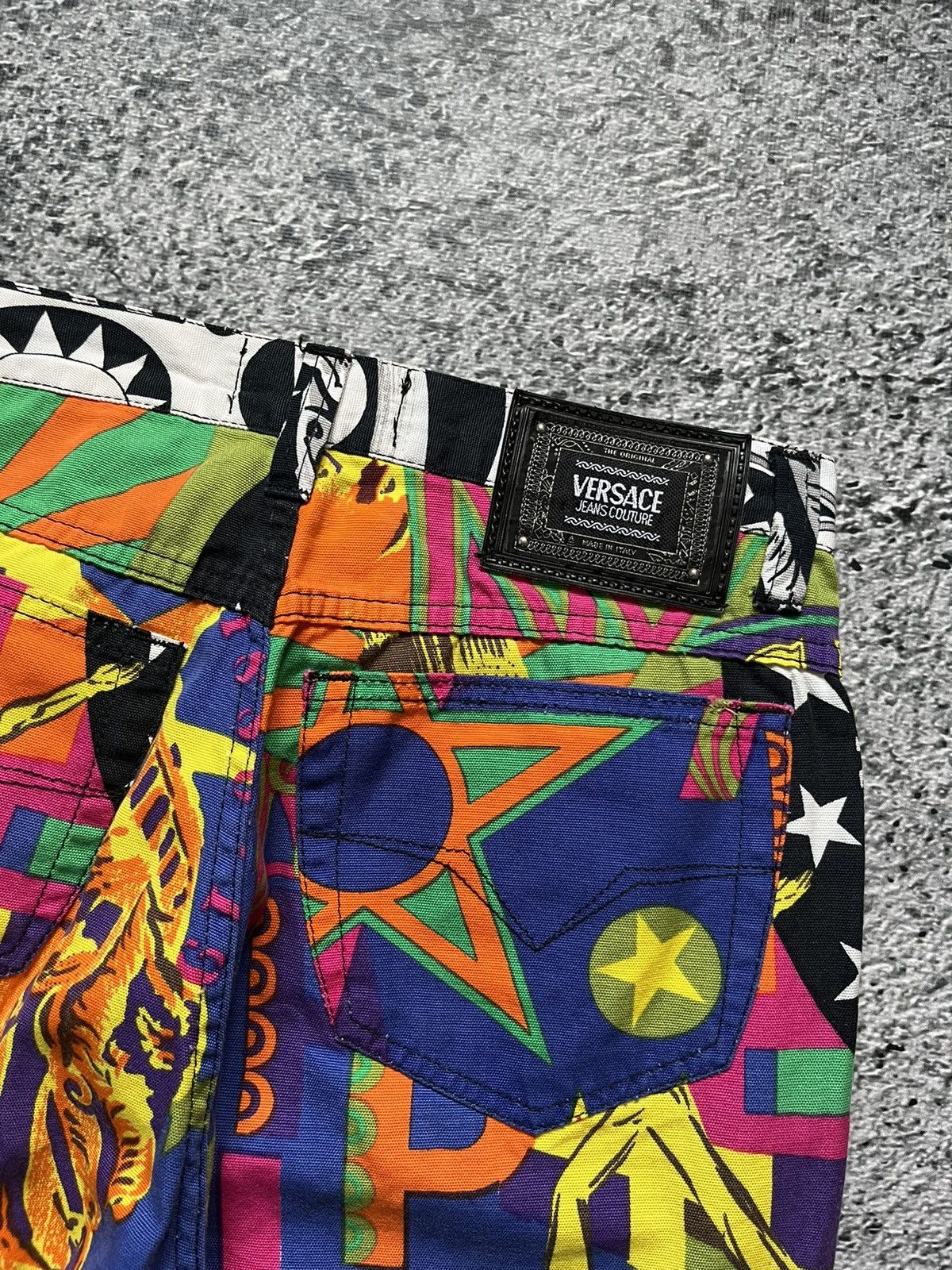 Versace × Versace Jeans Couture × Versus Versace 80’s New York City all print denim jeans pants rare archive Size 31" - 5 Thumbnail