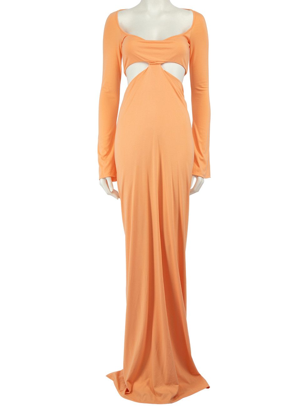 image of The Attico Orange Cutout Jersey Maxi Dress, Women's (Size Medium)