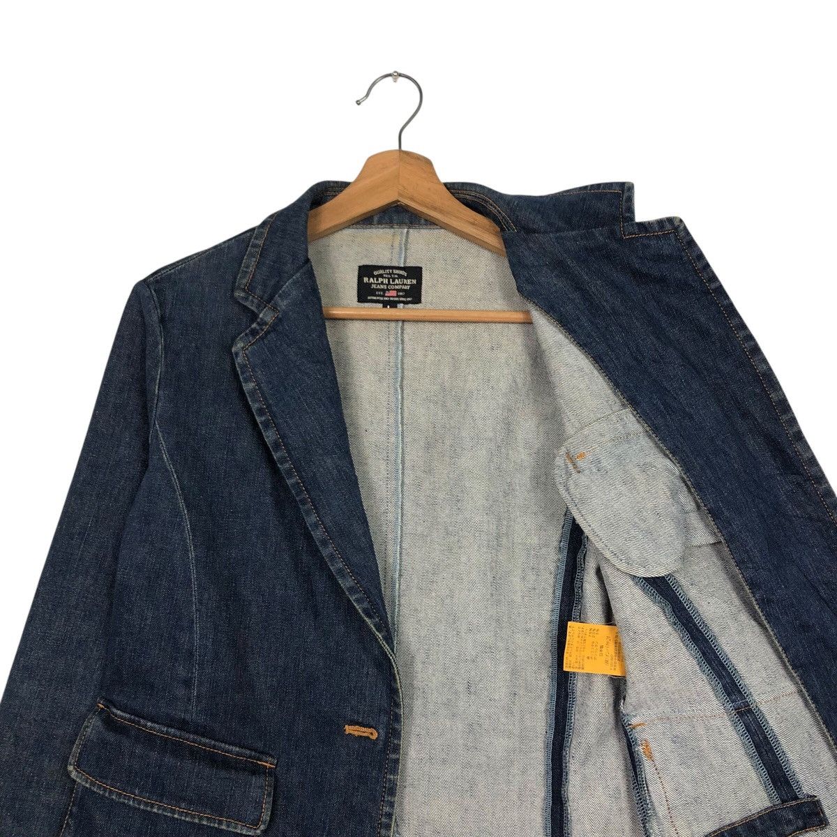 Japanese Brand × Ralph Lauren 📌Vintage Cropped Denim Biker Jacket Ralph Lauren Jeans Size L / US 10 / IT 46 - 13 Thumbnail