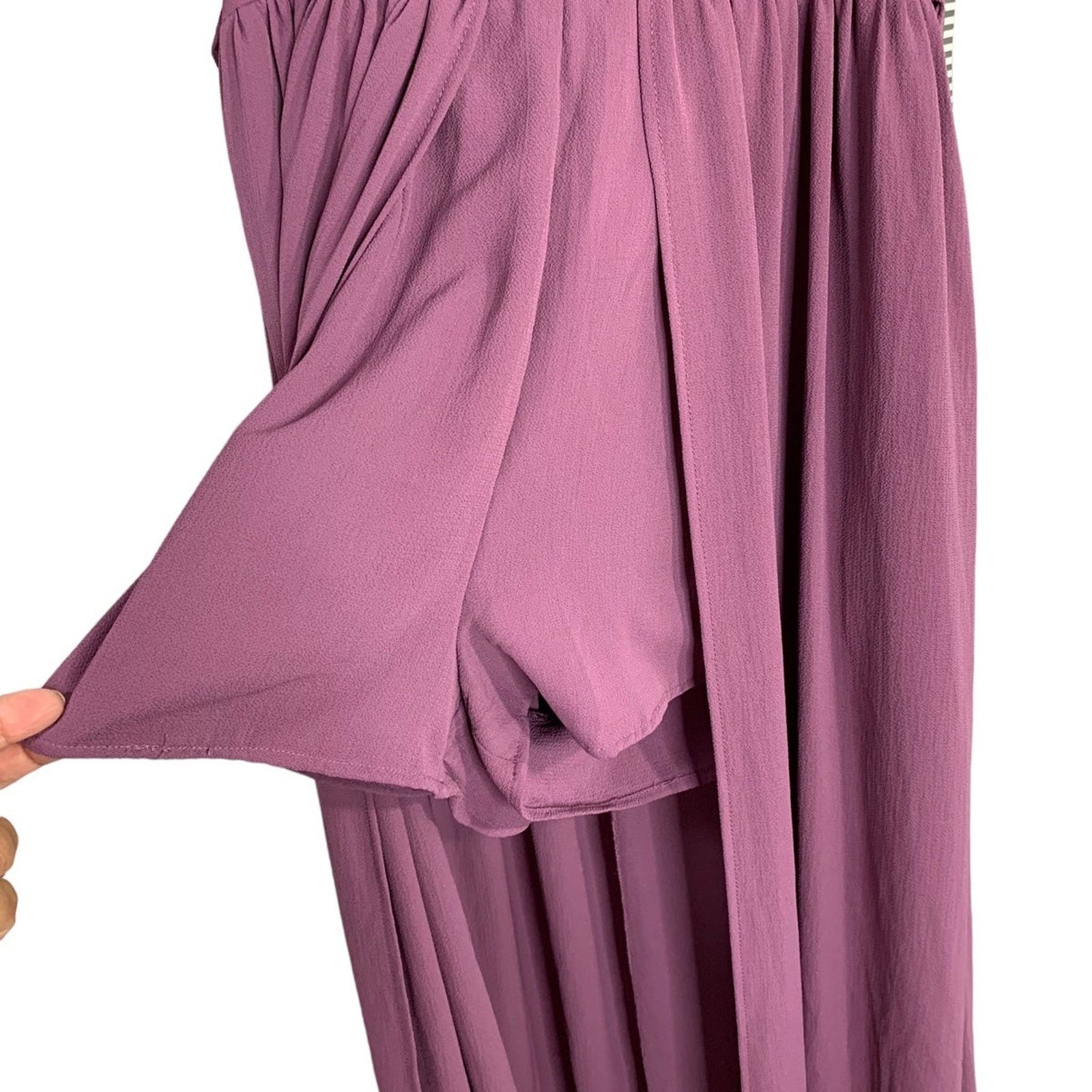 Other Haute Monde split maxi romper jumpsuit plunging neckline Size 28" / US 6 / IT 42 - 2 Thumbnail