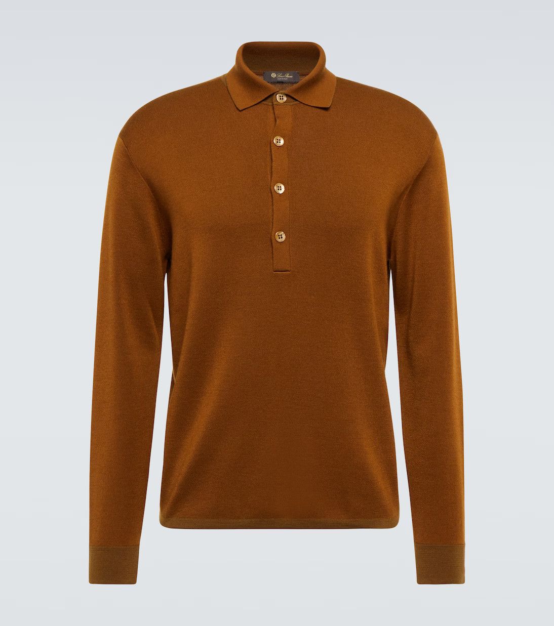 Loro Piana o1w1db10724 Cashmere and Silk Polo Sweater in Brown Size US XL / EU 56 / 4 - 1 Thumbnail