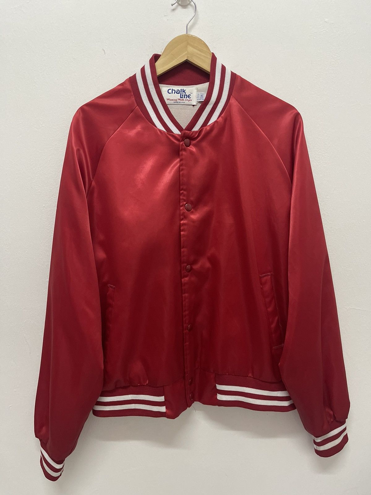 Vintage Vintage INDIANA HOOSIER SATIN VARSITY Chalk Line Size US XL / EU 56 / 4 - 4 Thumbnail