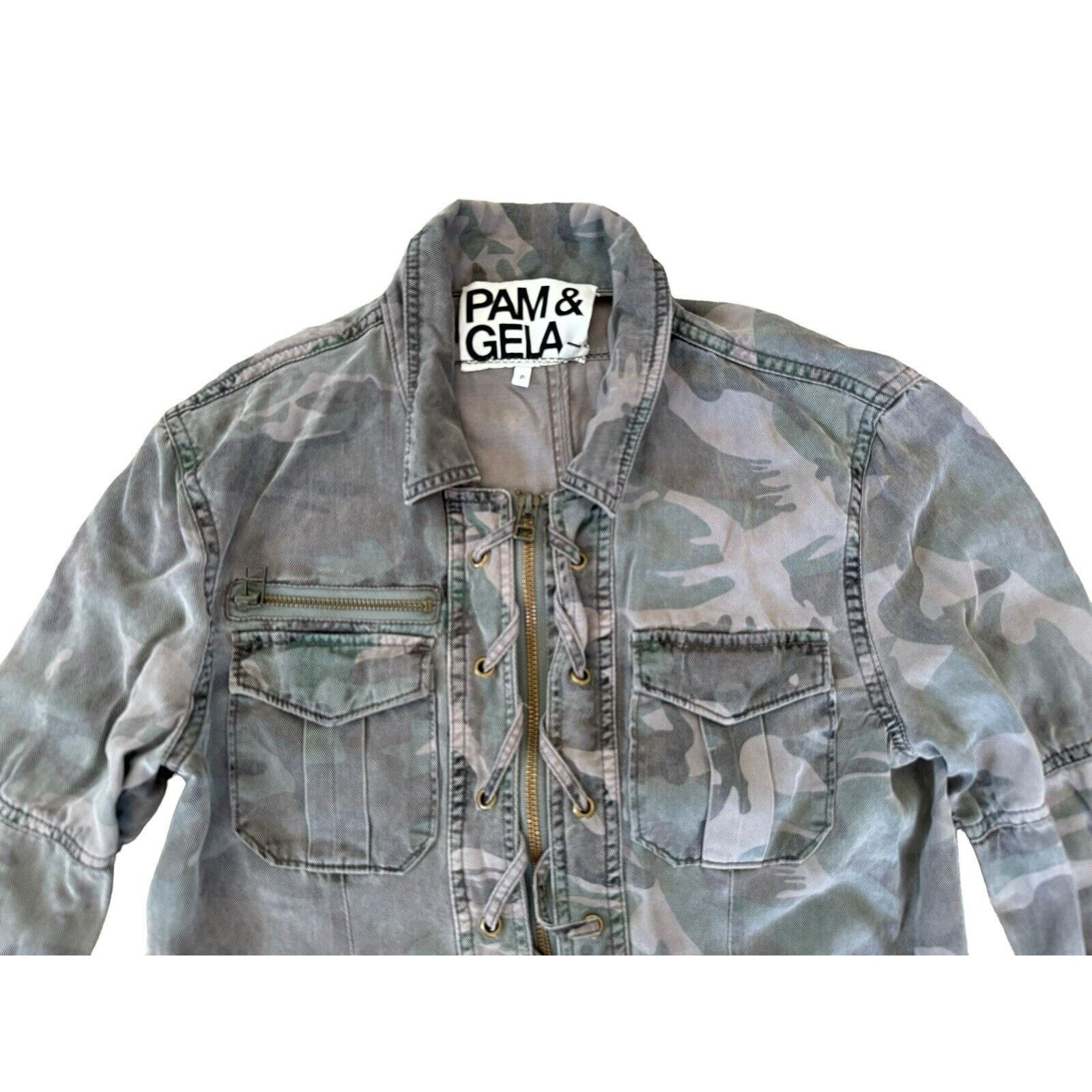 Pam & Gela GREEN DAY Camo Retro Vintage Denim Band Concert Zip Jacket Size S / US 4 / IT 40 - 6 Thumbnail