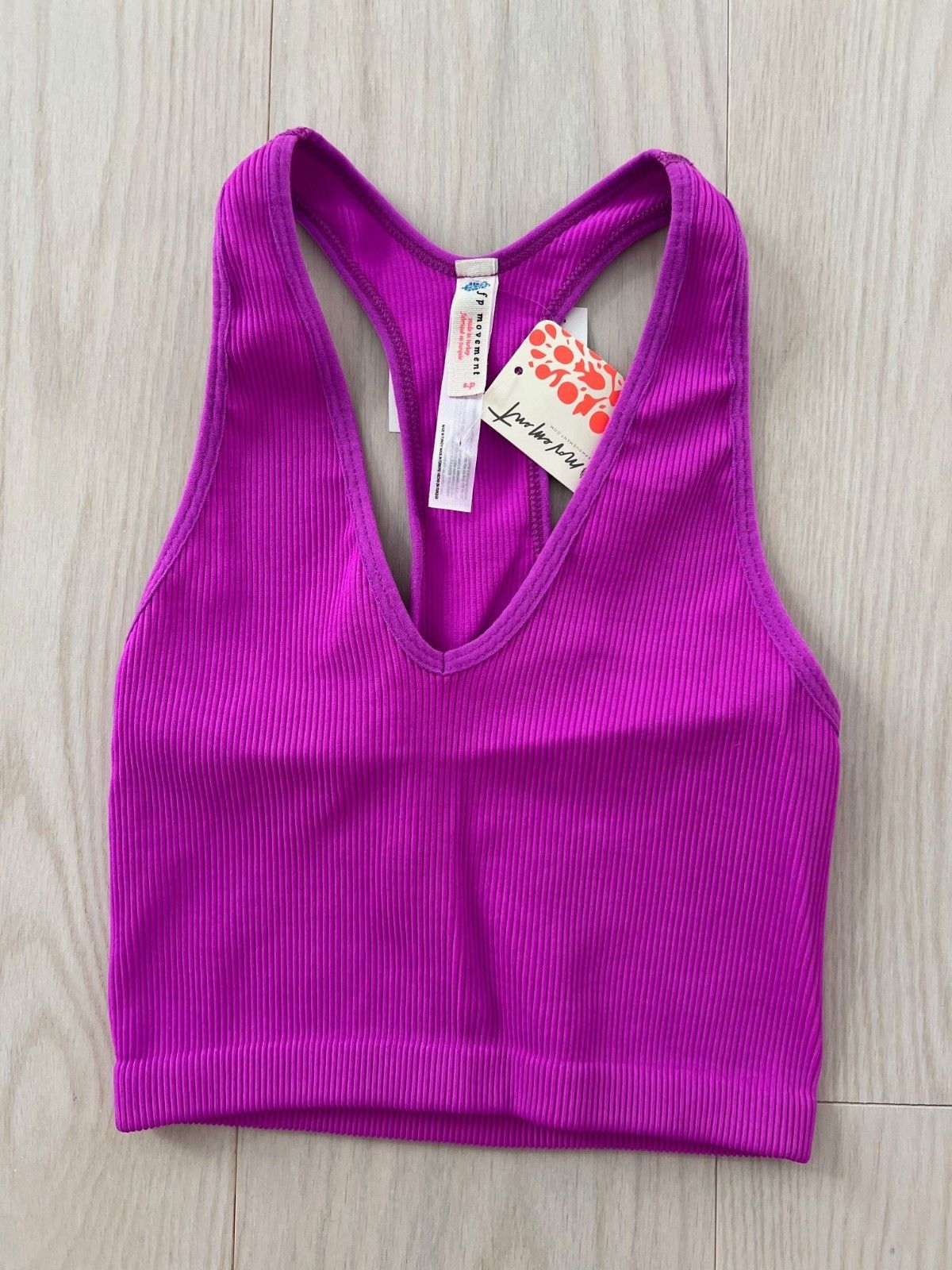 Free People Free People Throw Rib Crop Tank Neon Magenta Mulberry ( S ) Size S / US 4 / IT 40 - 4 Thumbnail