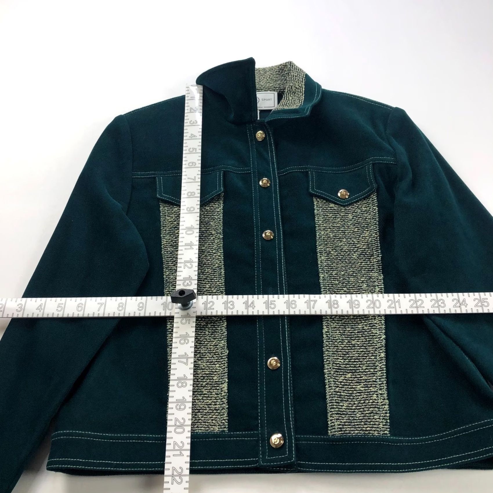 St. John St. John Sport Jacket Womens PP Dark Grreen Marie Gray Size Petite Button Blazer Green PLS READ Size XXS / US 00 / IT 34 - 5 Thumbnail