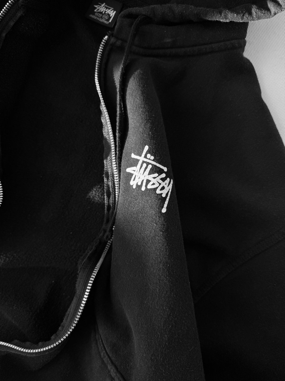 Stussy × Vintage STUSSY Big Logo LOGO VINTAGE OVERSIZE Zip Up Black HOODIE Size US XXL / EU 58 / 5 - 4 Thumbnail