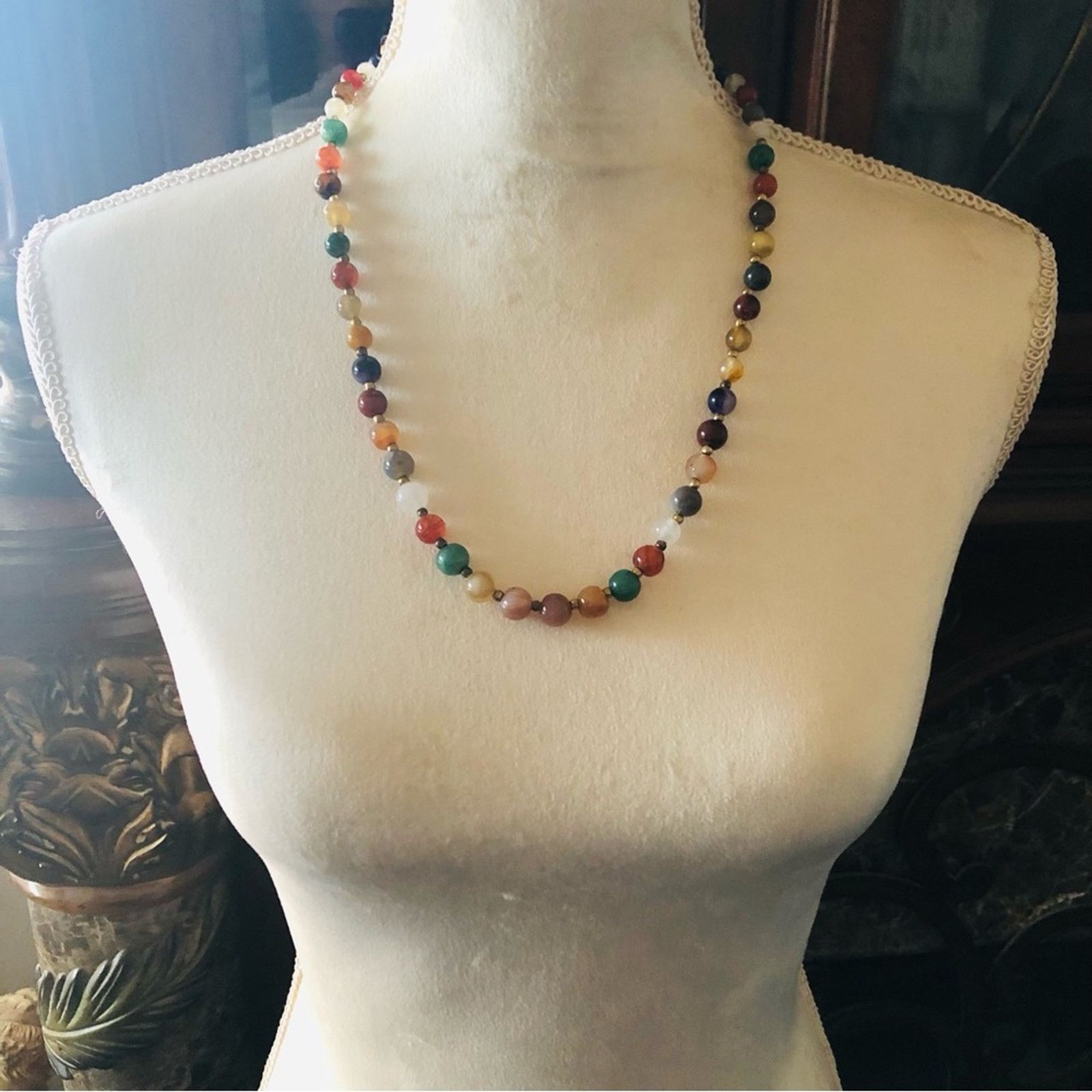 Vintage Vintage hand crafted genuine stone agate necklace Size ONE SIZE - 5 Thumbnail
