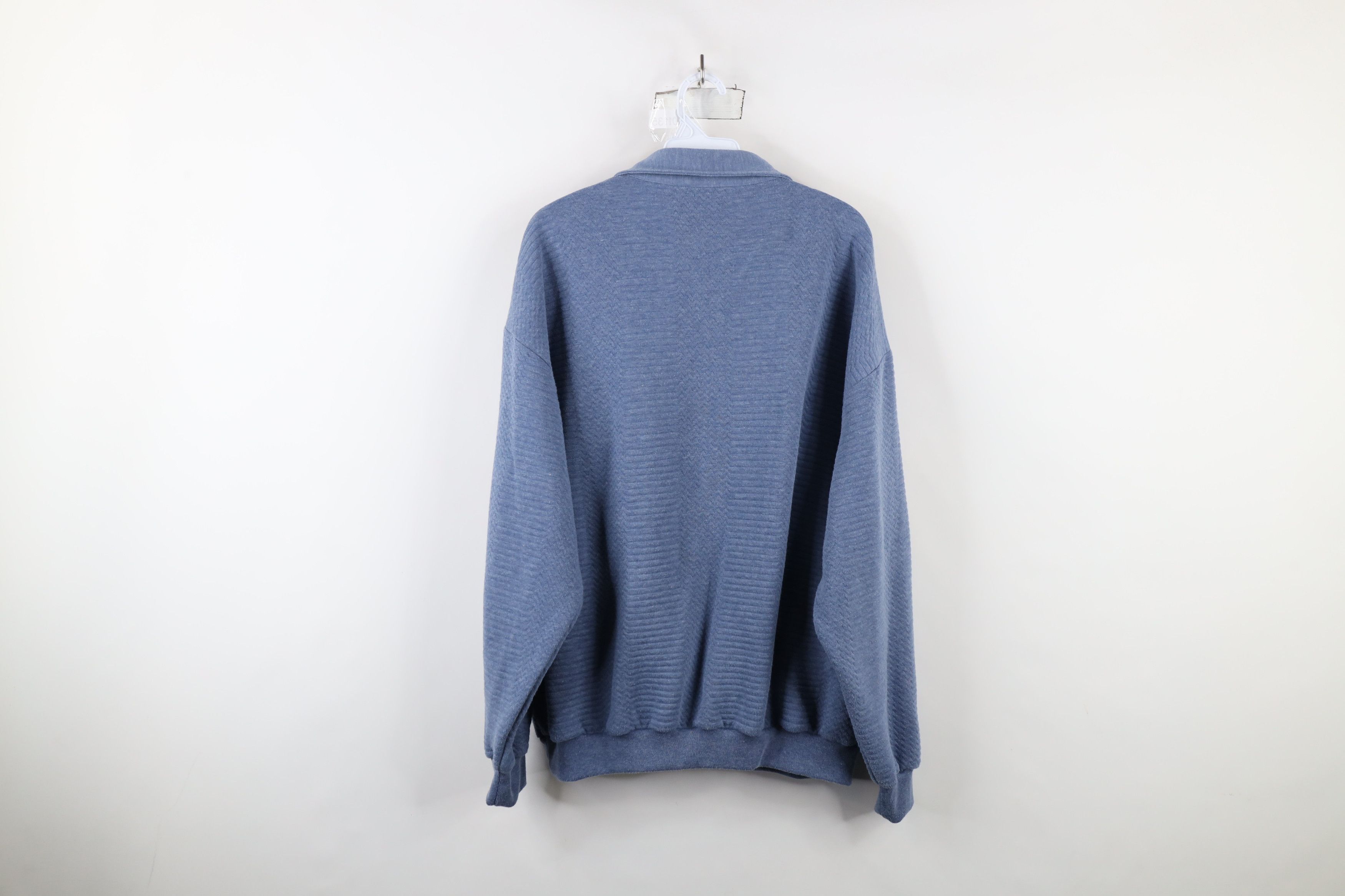 Vintage Vintage 90s Streetwear Knit Pullover Polo Shirt Blue Size US XL / EU 56 / 4 - 8 Thumbnail