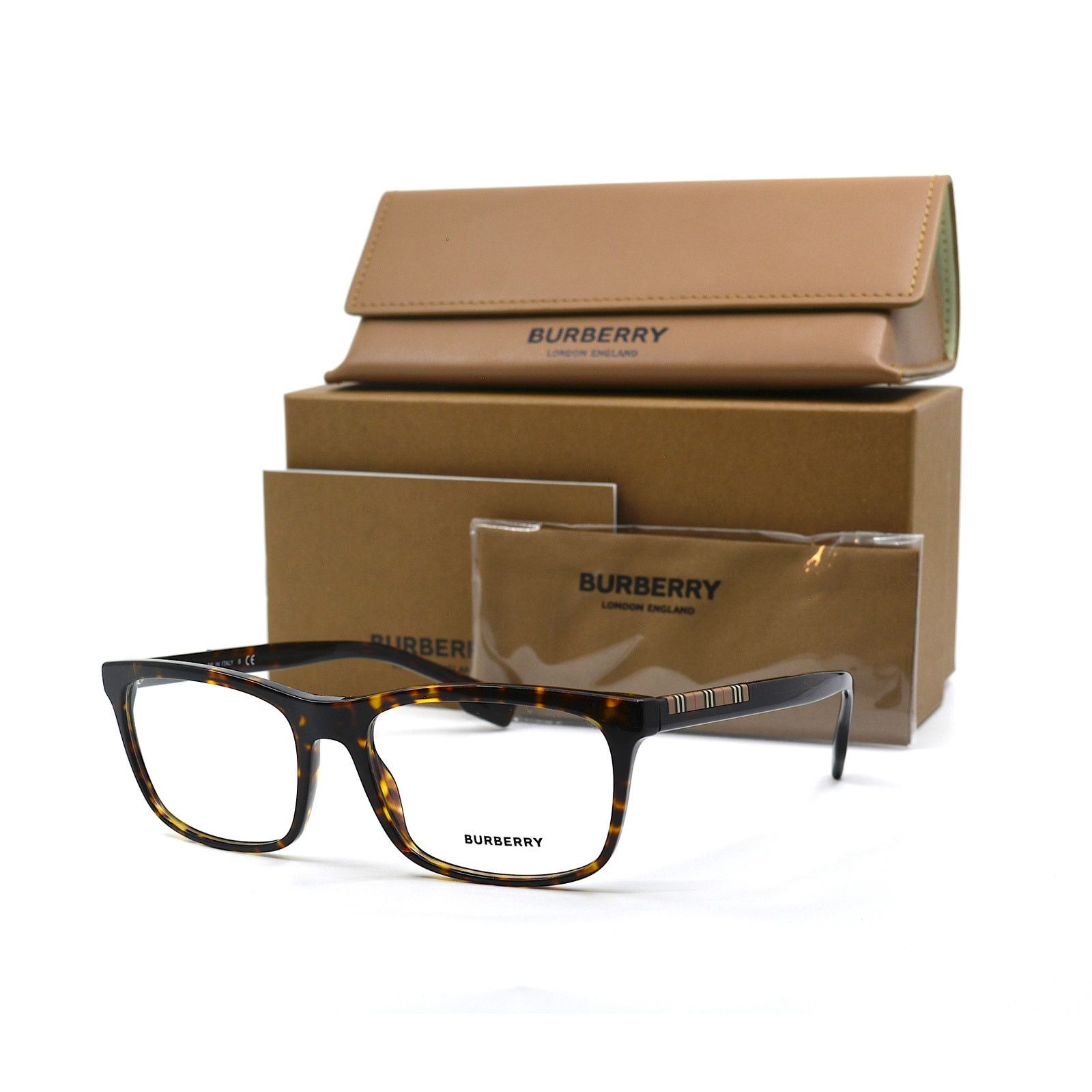 Burberry NEW BURBERRY BE2334 3002 ELM DARK HAVANA EYEGLASSES FRAME Size ONE SIZE - 3 Thumbnail