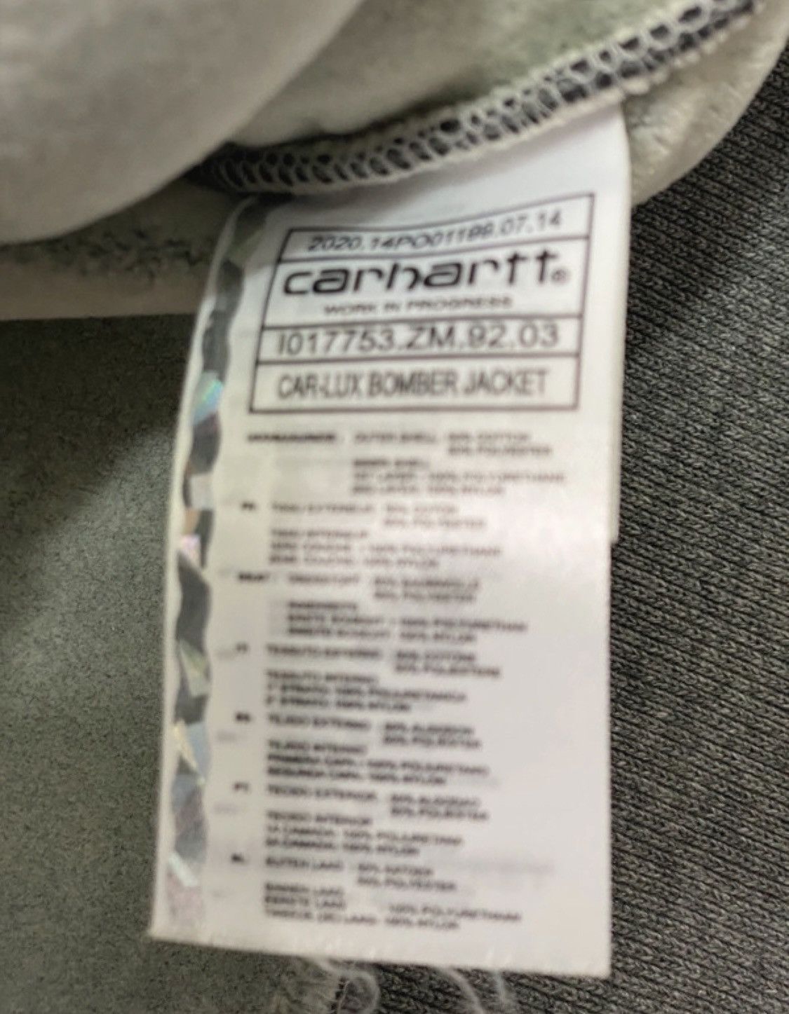 Carhartt Wip Car-Lux Carhartt wip bomber jacket sizeXL gray with zip used Size US XL / EU 56 / 4 - 9 Thumbnail