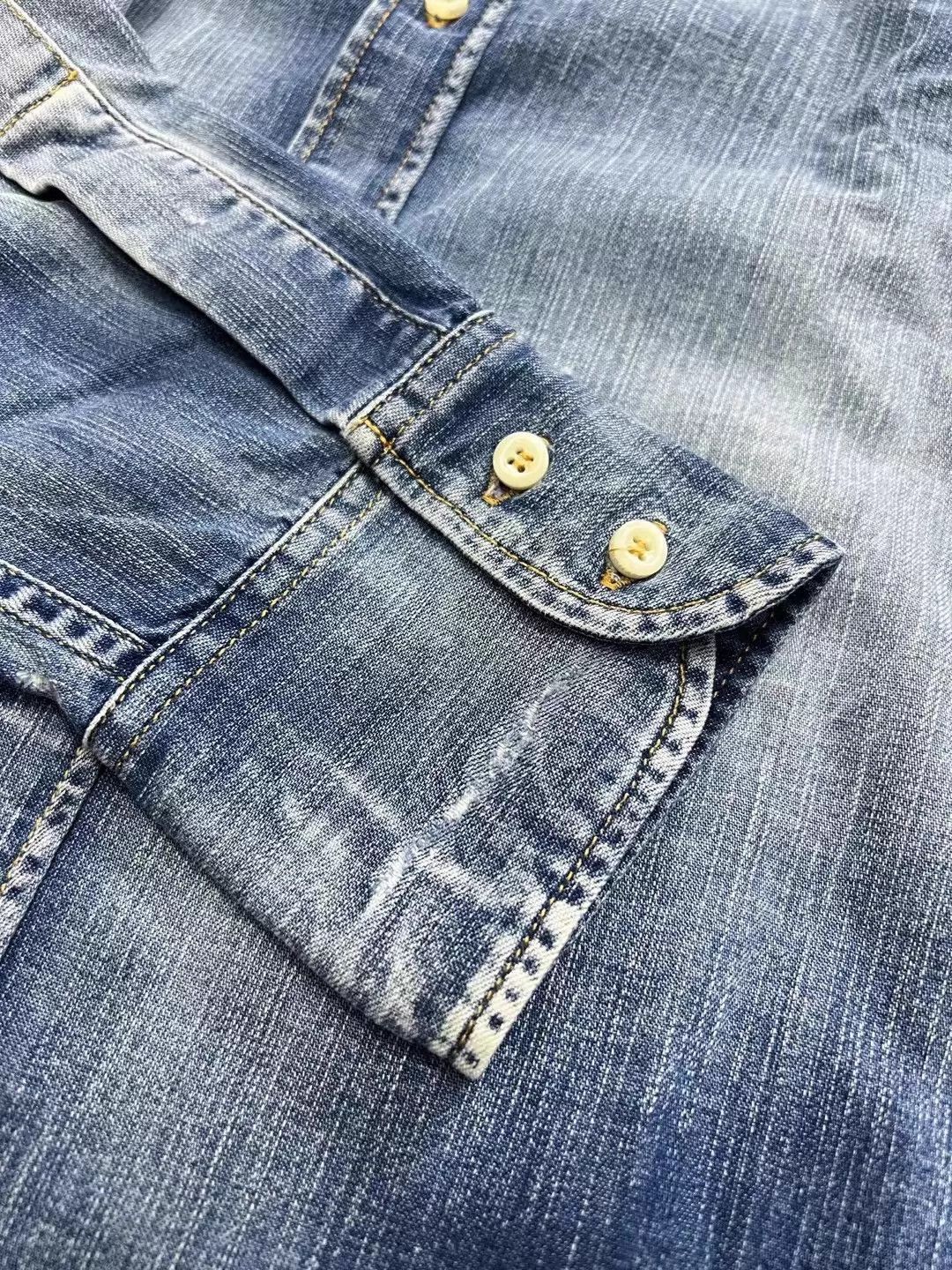Dsquared2 Dsquared2 2022FW Slim Blue Denim Shirt 46-48-50 Size US S / EU 44-46 / 1 - 6 Thumbnail