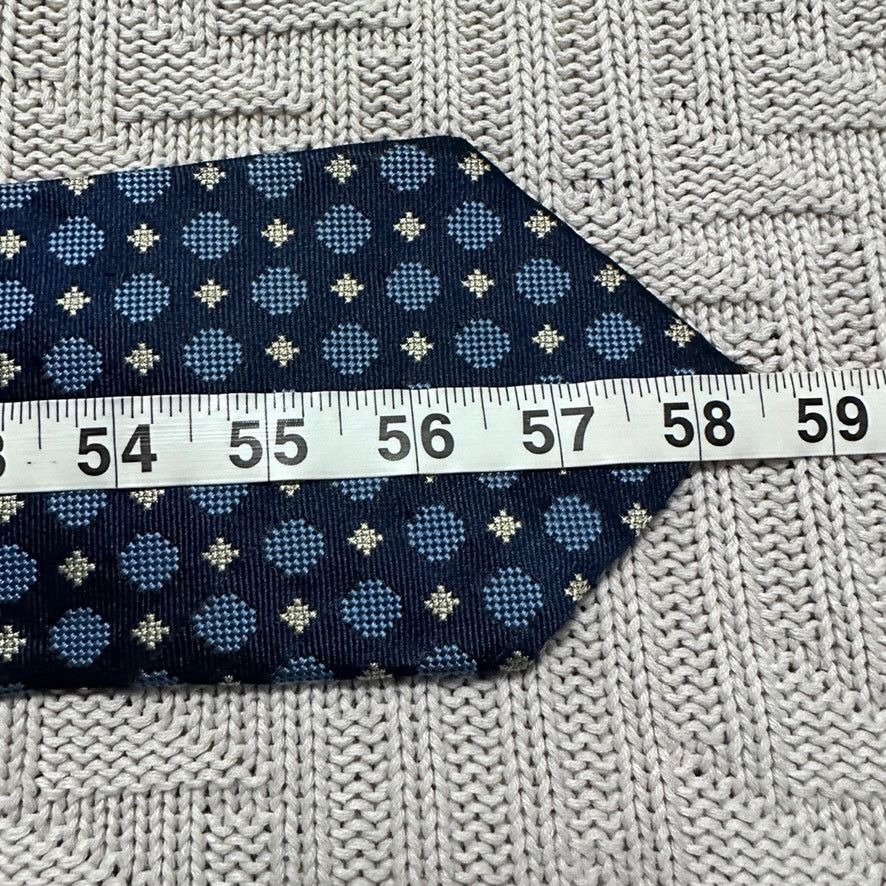 Sulka Sulka blue geometric print French silk tie Size ONE SIZE - 4 Thumbnail