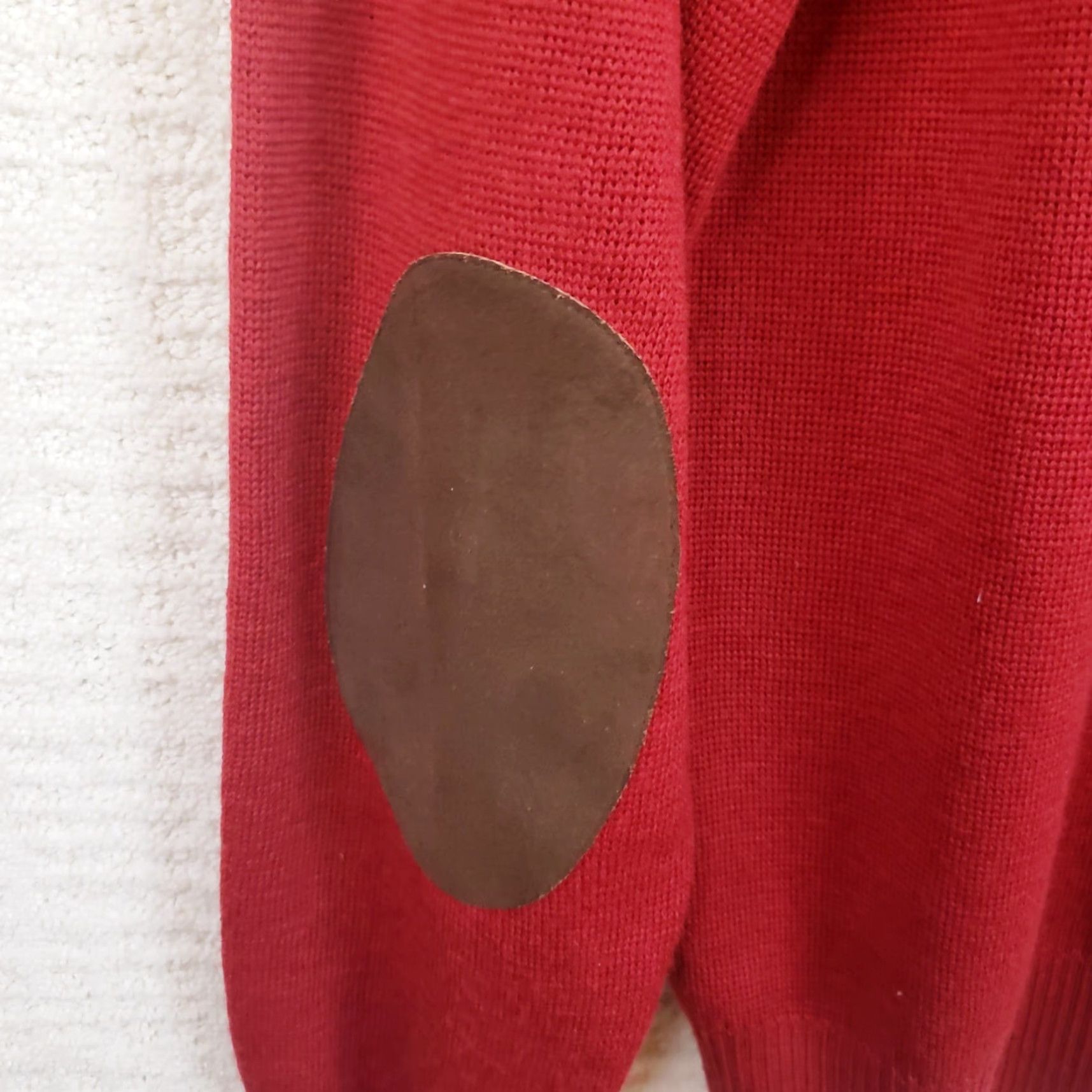 Jim Thompson Norm Thompson Merino Wool Sweater Men's S Red Pullover Collared Elbow Pads Shirt Crewneck? Size US S / EU 44-46 / 1 - 7 Thumbnail