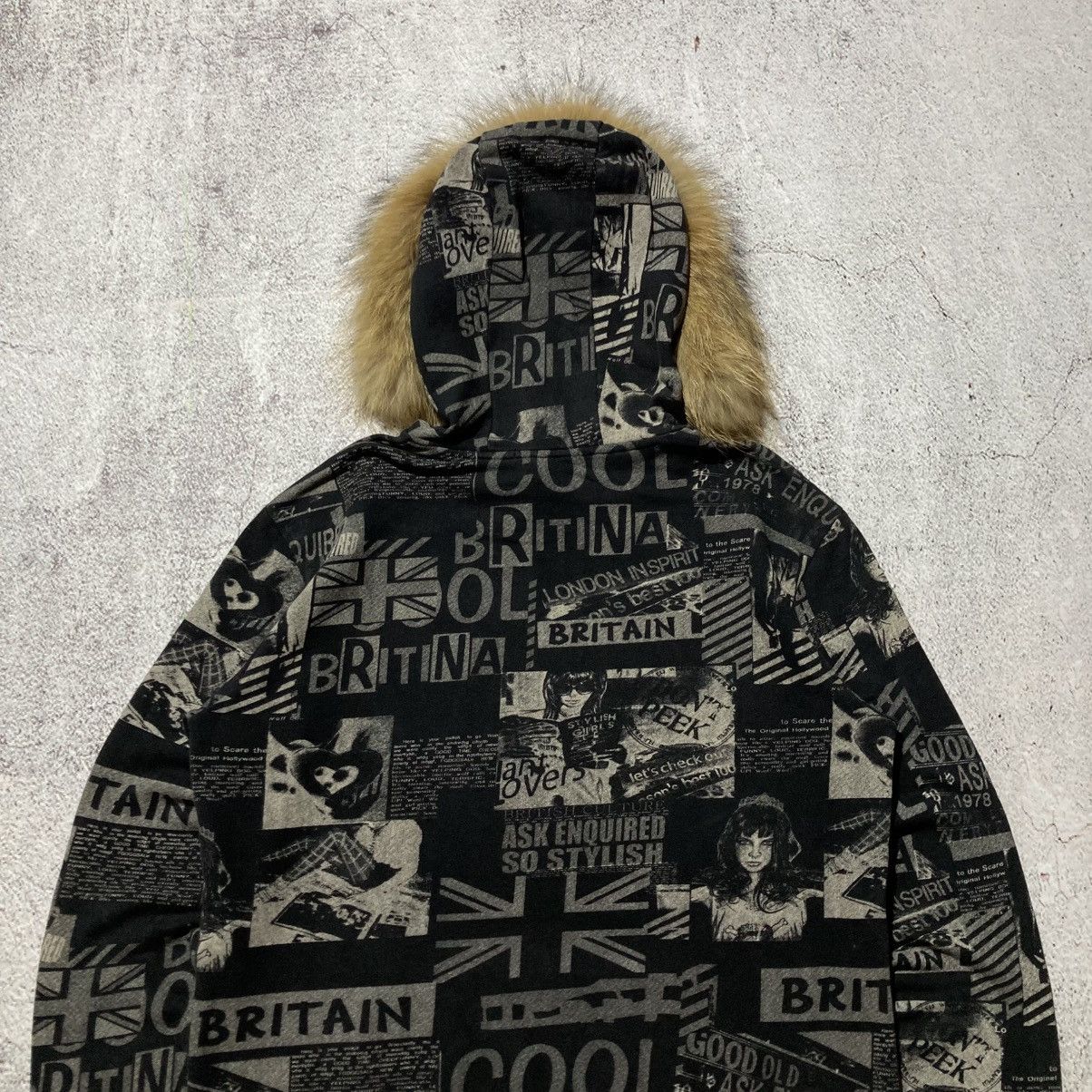 Japanese Brand 2000s Ask Enquired British England Punk Style Fur Hoodie Size US XL / EU 56 / 4 - 11 Thumbnail