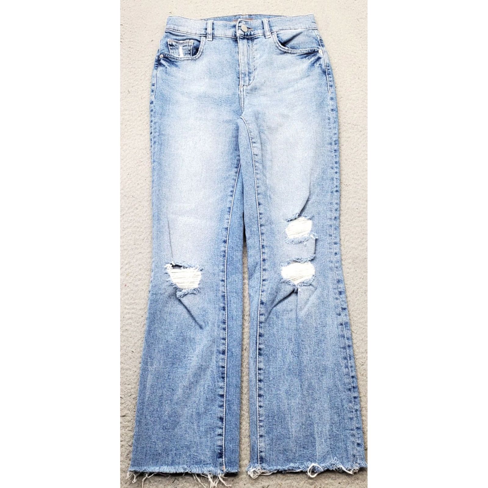 DL1961 VINTAGE DL1961 Jeans Womens 24 Blue Distressed High Rise Patti Straight Leg Size 42" / US 20 - 2 Thumbnail