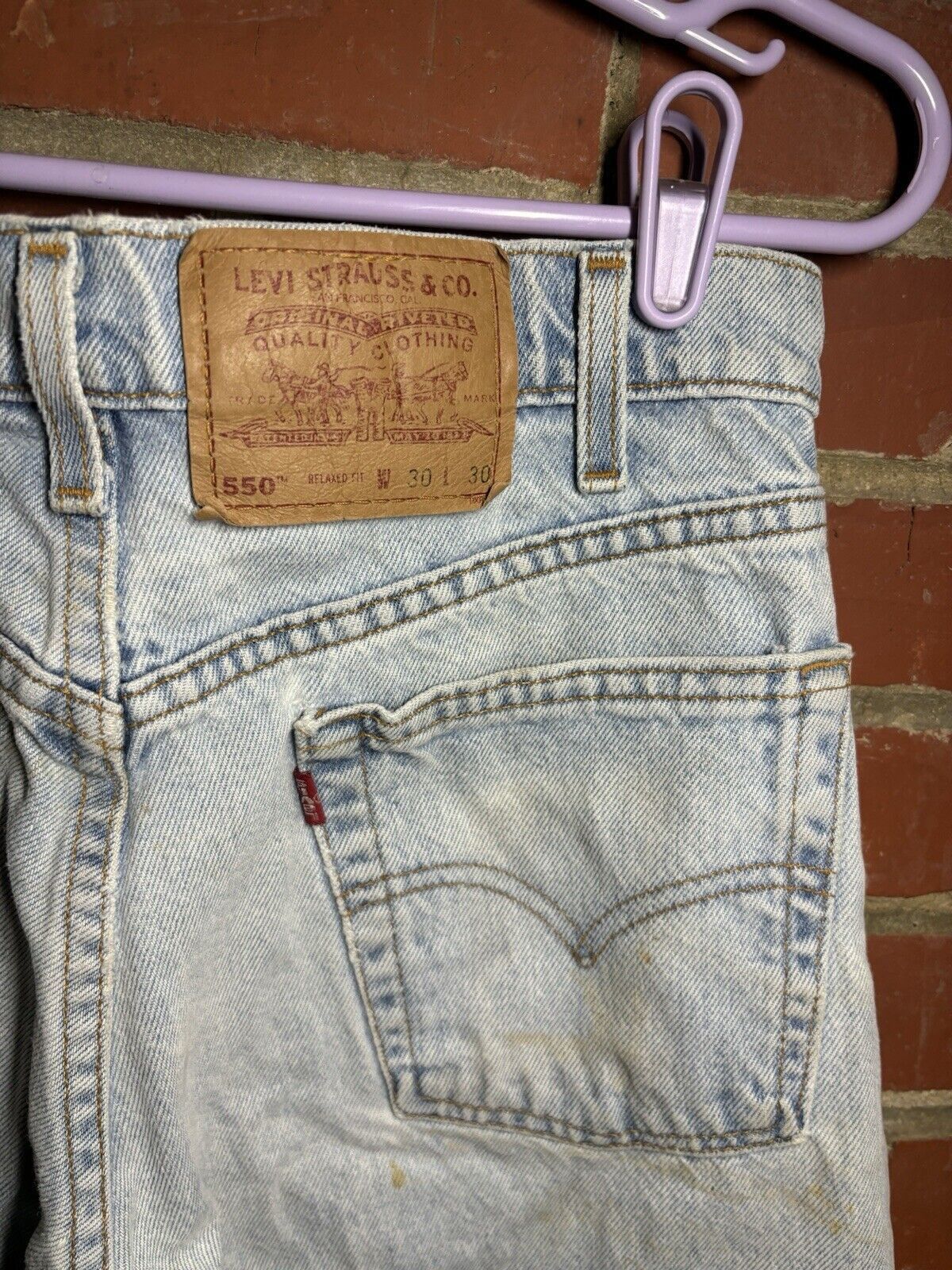 Levi's Vintage 90s Levis W30 L30 Stained 550 Relaxed Fit Red Tab Size US 30 / EU 46 - 7 Thumbnail