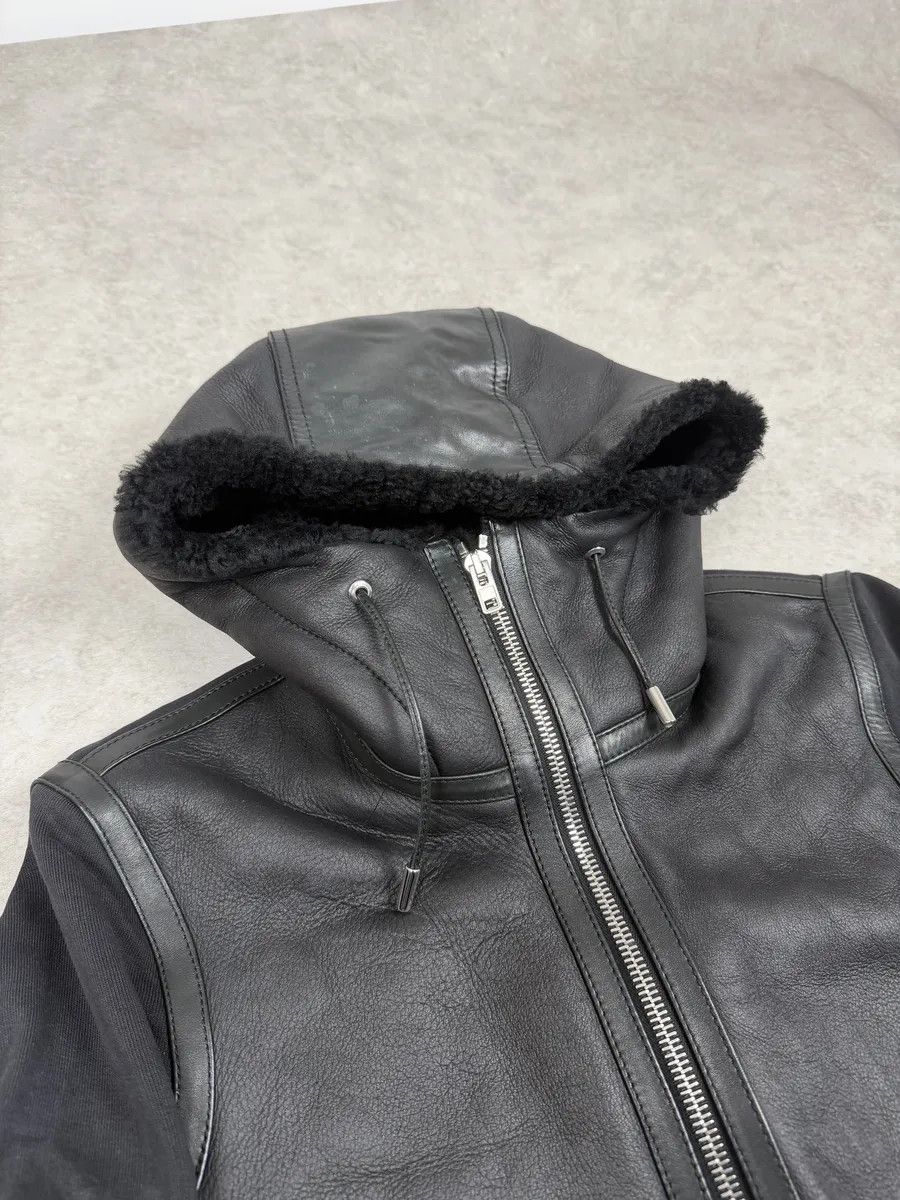 Givenchy AW2014 Givenchy Black Leather Shearling Hooded Jacket by Riccardo Tisci Size US S / EU 44-46 / 1 - 8 Thumbnail