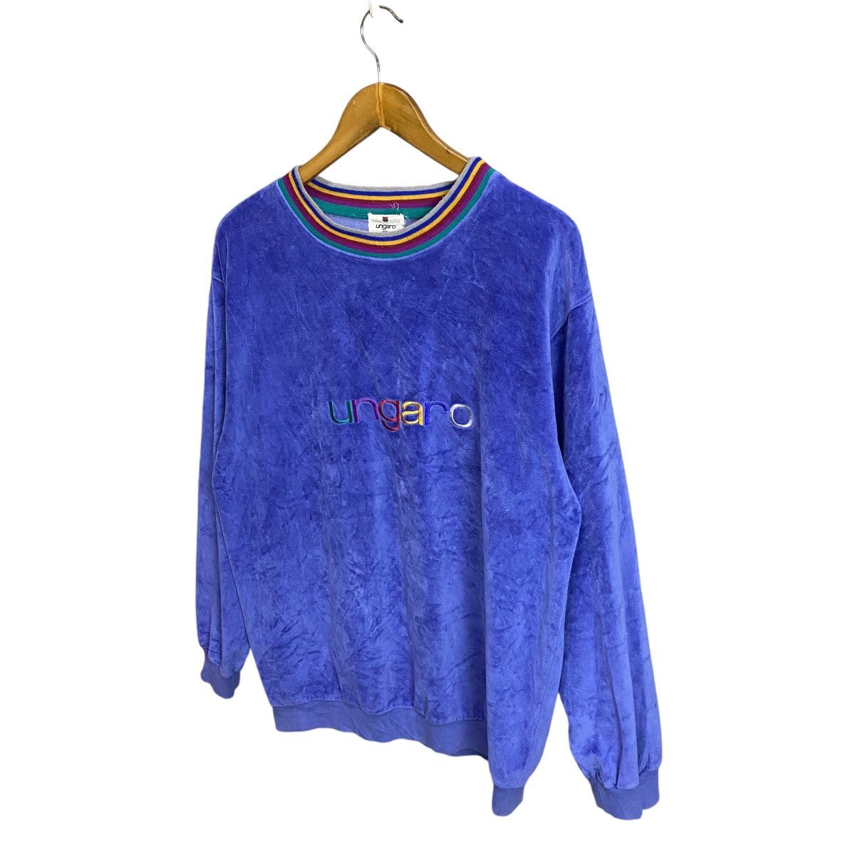 Emanuel Ungaro × Vintage RARe 90s Emanuel Unggaro Paris velvet spellout Size US L / EU 52-54 / 3 - 3 Thumbnail