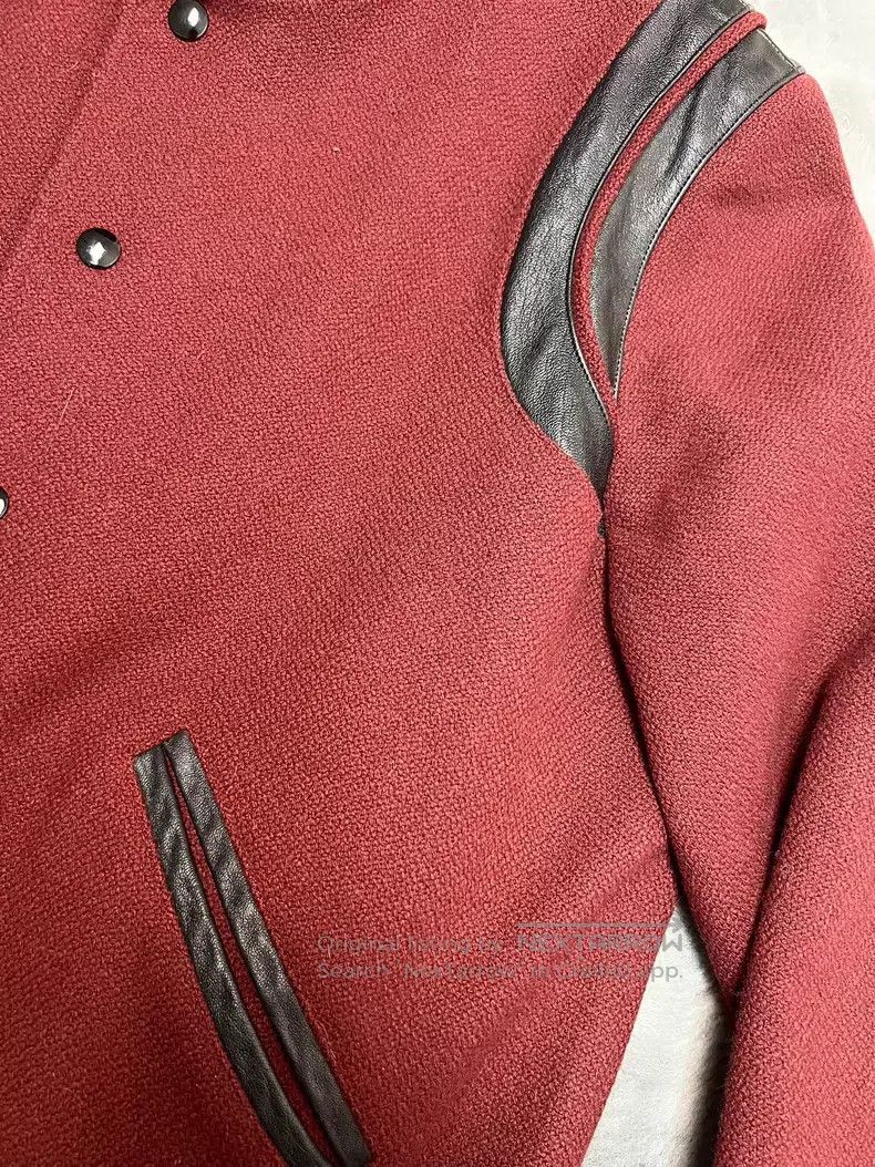 Saint Laurent Paris Saint Laurent Paris Burgundy Black Sheepskin Mixed Wool Ba Size US M / EU 48-50 / 2 - 5 Thumbnail