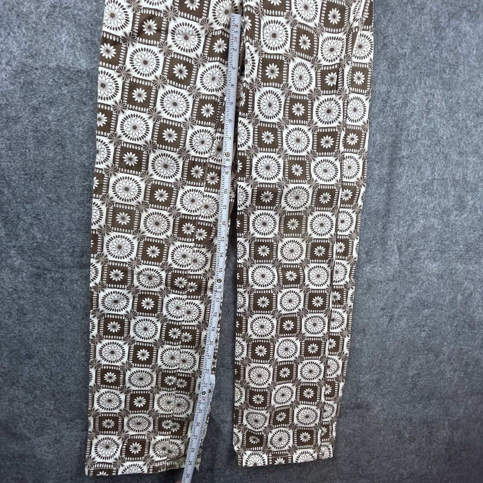 Denim & Co. Denim Co Jeans Womens 0 Brown White Floral Wide Boho Baggy Size 25" / US 0 / IT 36 - 8 Thumbnail