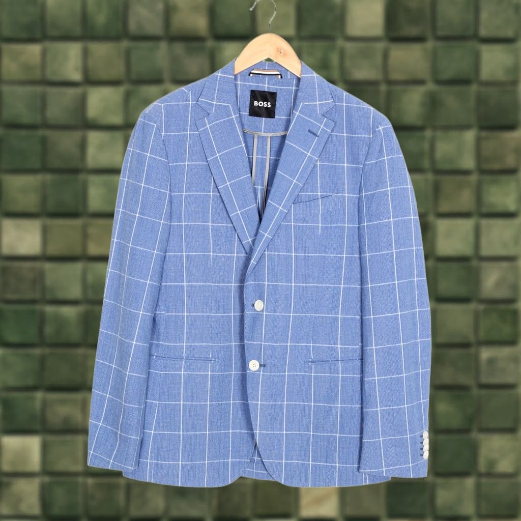 Hugo Boss HUGO BOSS C Huge Slim Fit Linen Blend Blazer Jacket Men Size 50 US 40R MJ6553 Size 50R - 1 Thumbnail
