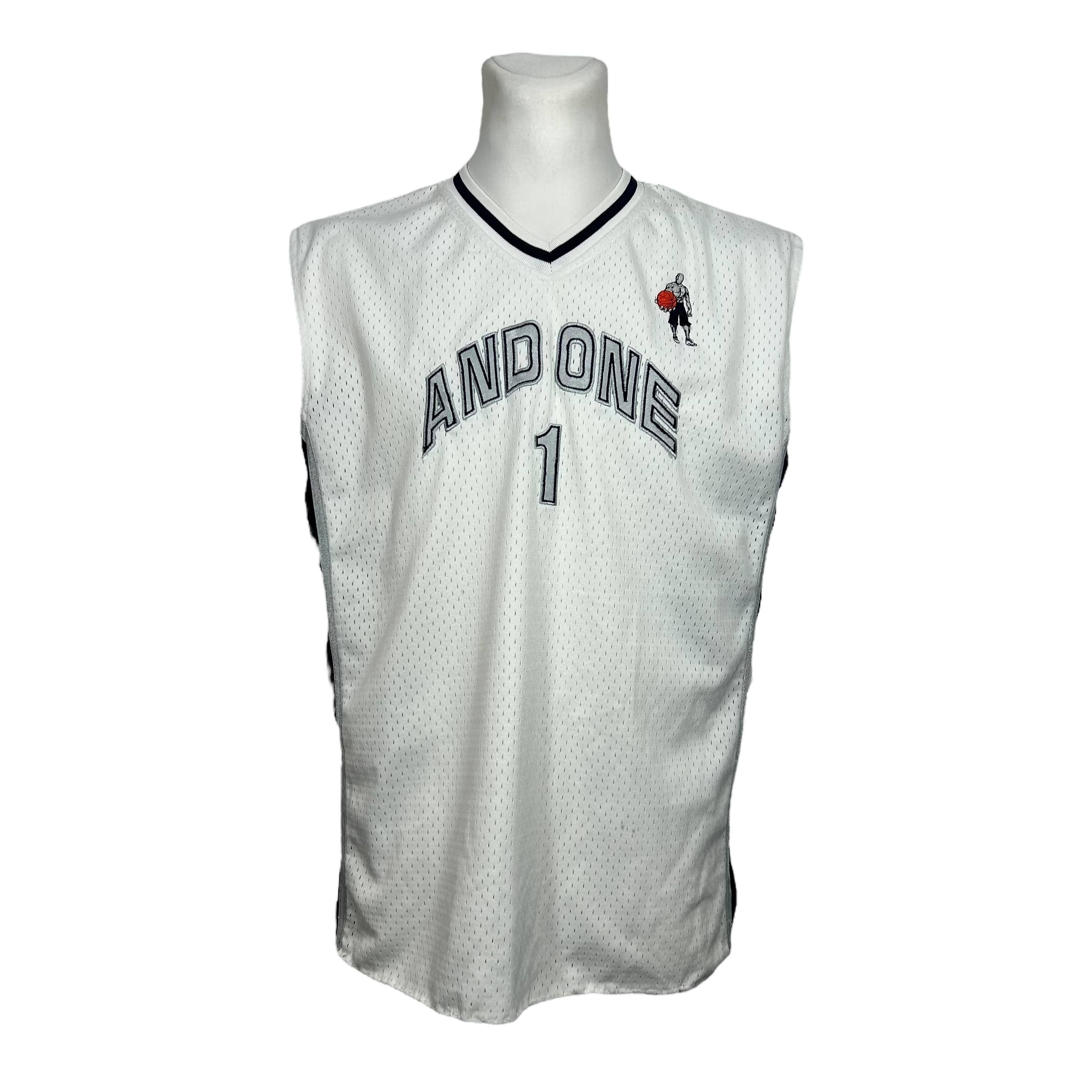 Vintage And1 And One White Polyester Mesh Basketball Jersey Youth XL Size US M / EU 48-50 / 2 - 1 Thumbnail