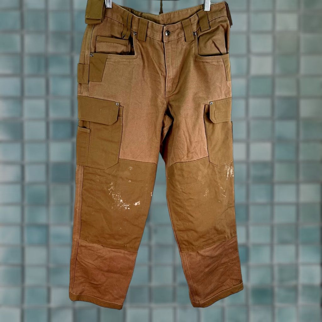 Vintage VINTAGE Duck Cargo Pants Men's Size 34 X32 Cotton Workwear Distressed Zipper Tan Size US 34 / EU 50 - 1 Thumbnail