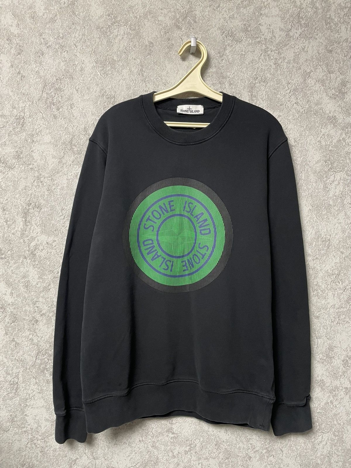 Stone Island Stone Island Big Logo Print Black Sweatshirt Crewneck Size US XL / EU 56 / 4 - 1 Thumbnail