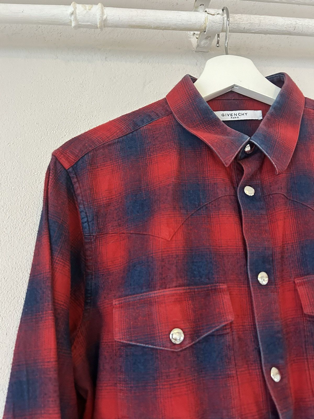 Givenchy Givenchy Red and Blue Checkered Western Shirt – Size 40 Size US M / EU 48-50 / 2 - 5 Thumbnail