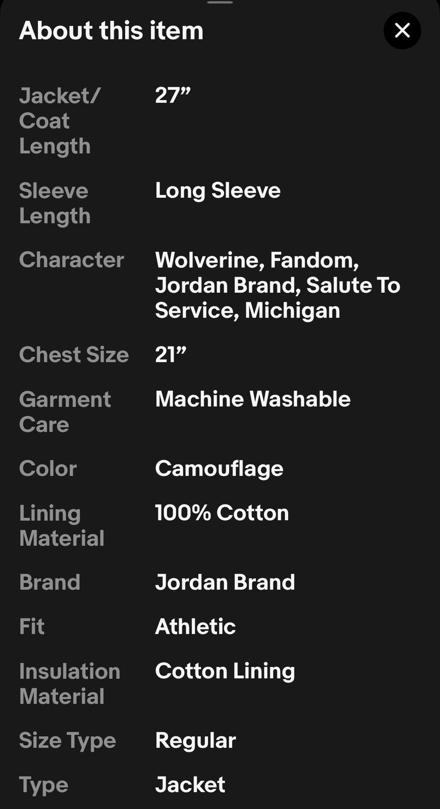 Jordan Brand Jordan x Michigan Wolverines x Salute to Service Coat Size US M / EU 48-50 / 2 - 8 Thumbnail