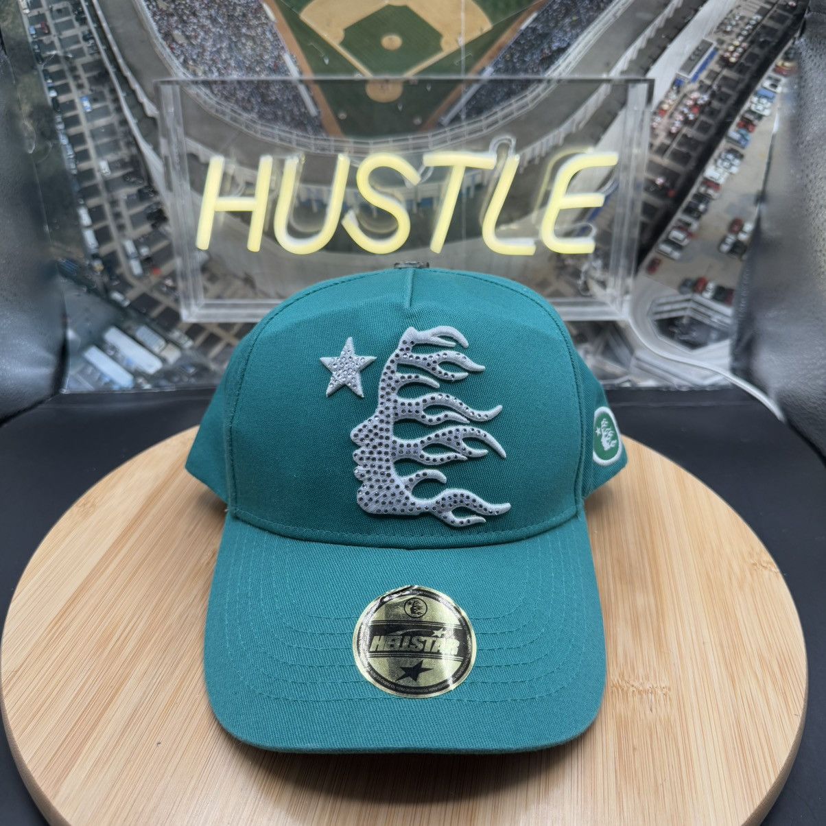 HELLSTAR Hellstar OG Logo Rhinestone Cap Green (FW24) Size ONE SIZE - 1 Thumbnail